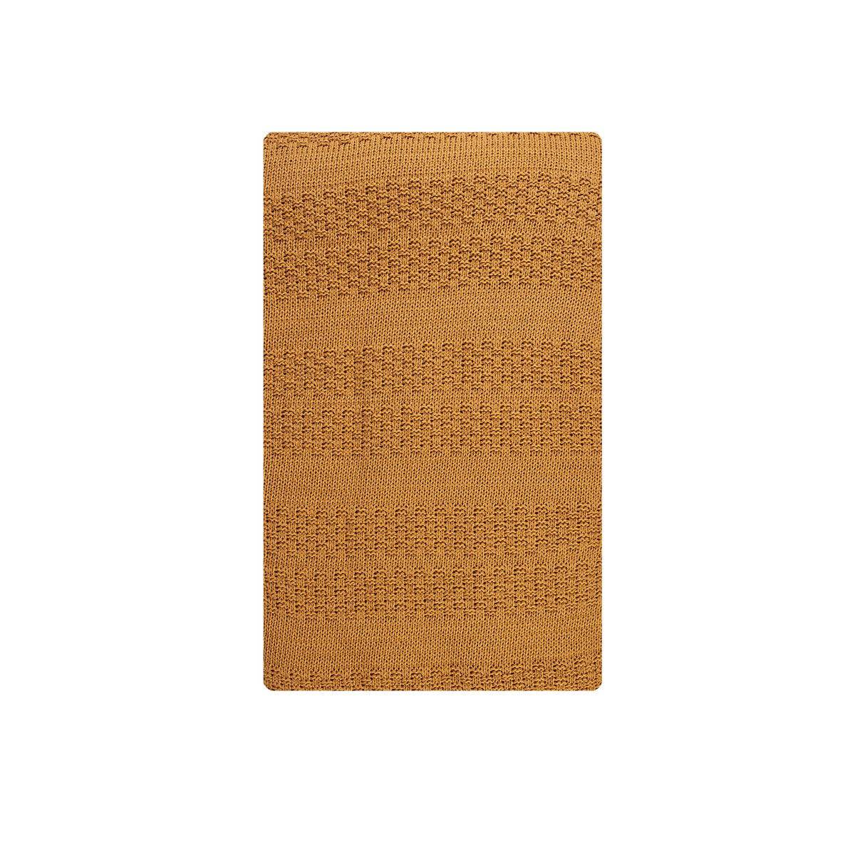 Karaca Home Charm Bold Mustard Double Knitted Blanket 200.17.01.0270 -  Blankets - ebarza Furniture UAE | Shop Modern Furniture in Abu Dhabi & Dubai - مفروشات ايبازرا في الامارات | تسوق اثاث عصري وديكورات مميزة في دبي وابوظبي