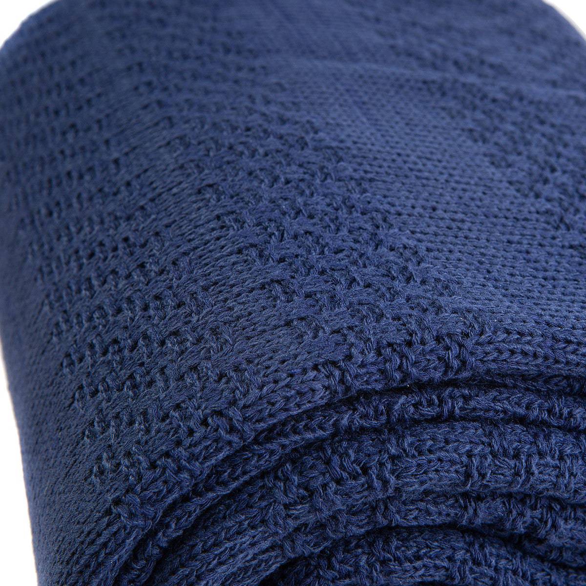 Karaca Home Charm Bold Navy Blue Double Knit Blanket [Lacivert Battaniye]200.17.01.0271 -  Blankets - ebarza Furniture UAE | Shop Modern Furniture in Abu Dhabi & Dubai - مفروشات ايبازرا في الامارات | تسوق اثاث عصري وديكورات مميزة في دبي وابوظبي