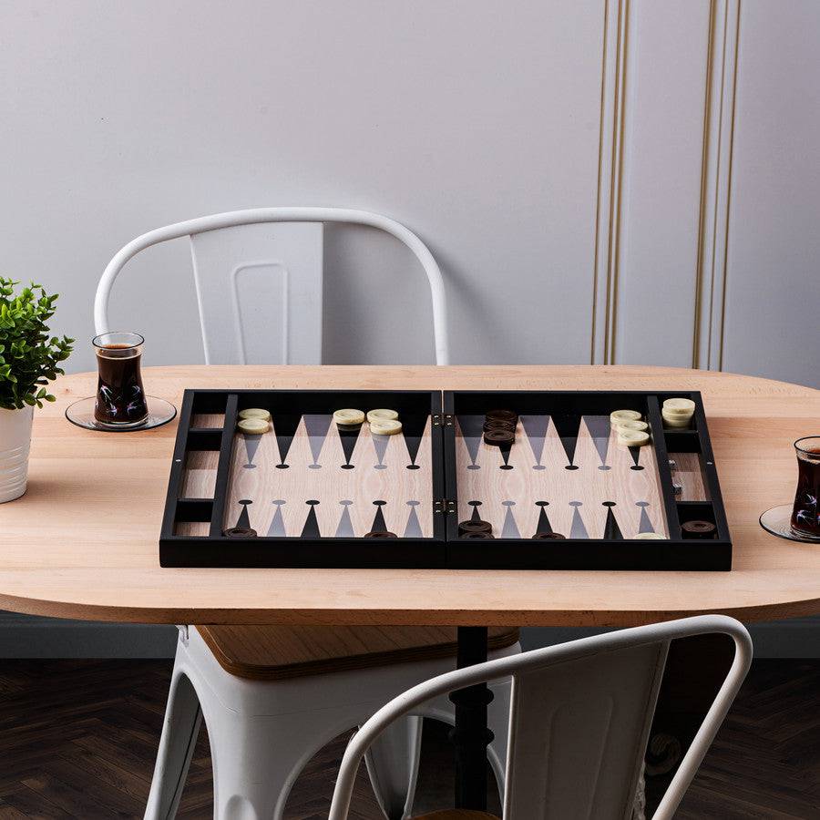 Karaca Home Elegance Black Backgammon 300.21.02.0195 -  Home Decor Figurines - ebarza Furniture UAE | Shop Modern Furniture in Abu Dhabi & Dubai - مفروشات ايبازرا في الامارات | تسوق اثاث عصري وديكورات مميزة في دبي وابوظبي