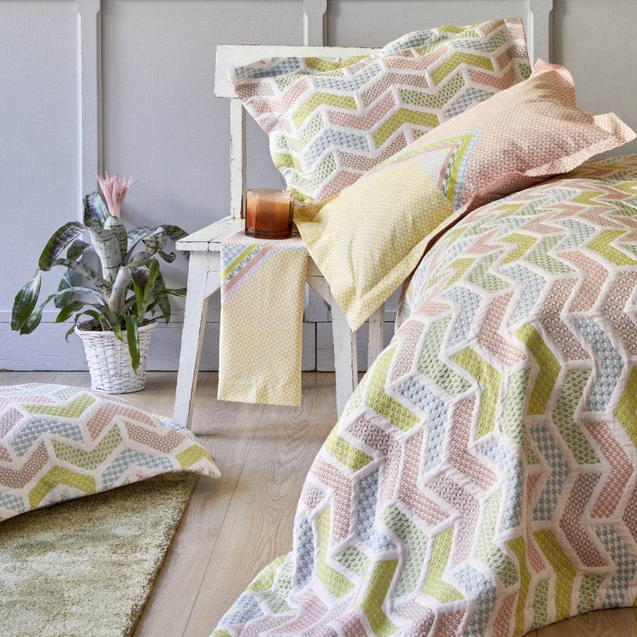 Karaca Home Joyce Green Double Cotton Duet Set 200.19.01.0023 -  Bedding - ebarza Furniture UAE | Shop Modern Furniture in Abu Dhabi & Dubai - مفروشات ايبازرا في الامارات | تسوق اثاث عصري وديكورات مميزة في دبي وابوظبي
