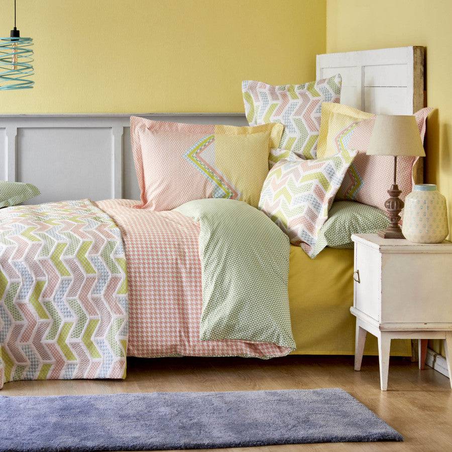 Karaca Home Joyce Green Double Cotton Duet Set 200.19.01.0023 -  Bedding - ebarza Furniture UAE | Shop Modern Furniture in Abu Dhabi & Dubai - مفروشات ايبازرا في الامارات | تسوق اثاث عصري وديكورات مميزة في دبي وابوظبي