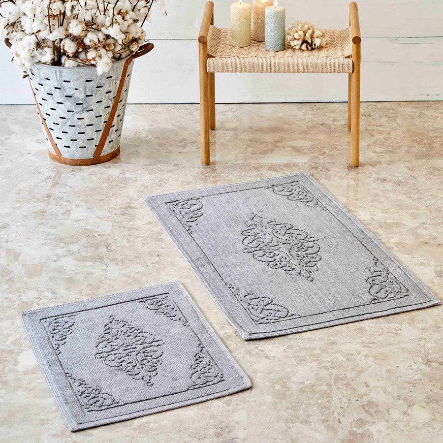 Karaca Home Milly Gray 2 Pcs Mop Set 200.16.01.0446 -  Bath Mats - ebarza Furniture UAE | Shop Modern Furniture in Abu Dhabi & Dubai - مفروشات ايبازرا في الامارات | تسوق اثاث عصري وديكورات مميزة في دبي وابوظبي