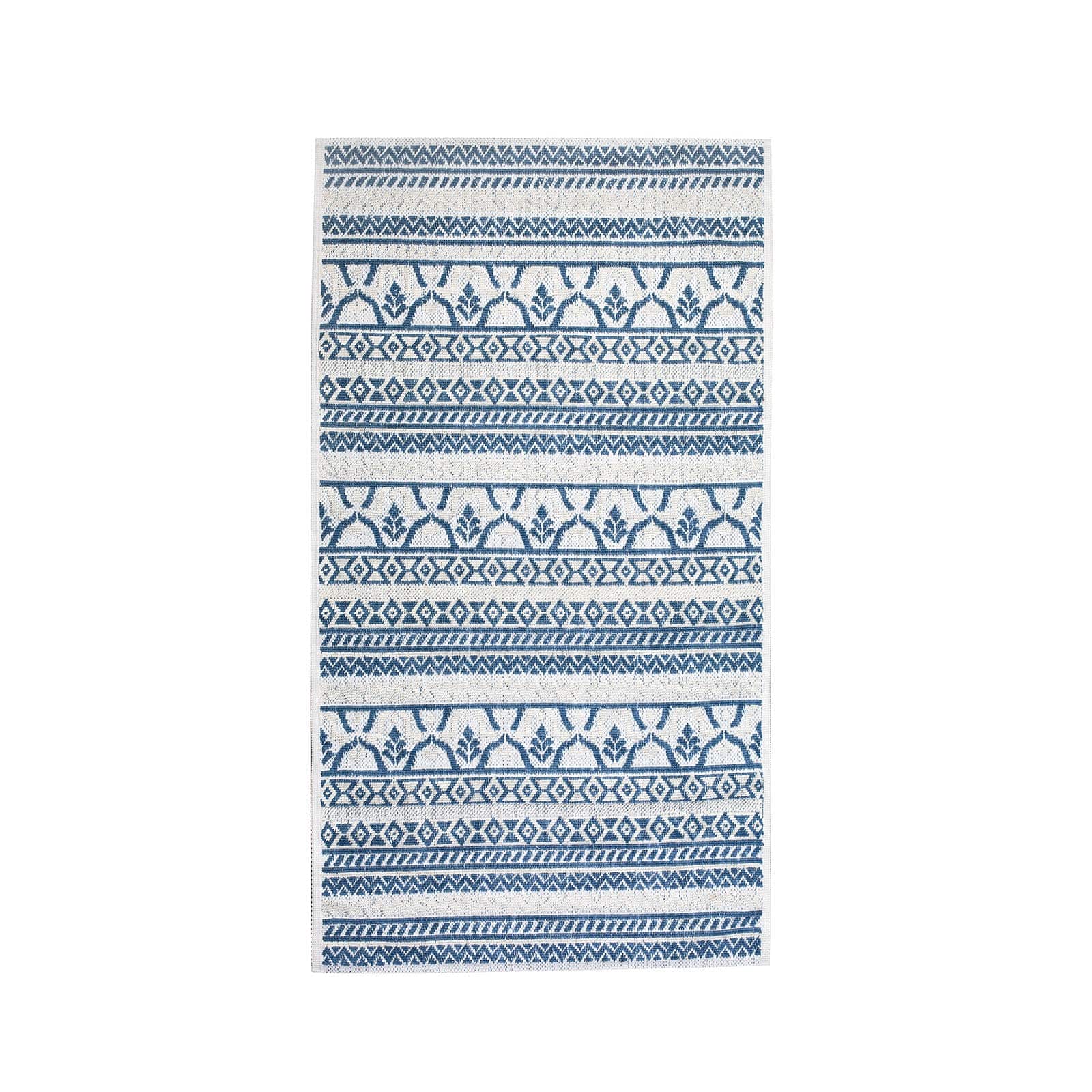 Karaca Home Morocco 80X150 Cm Ecru-Blue Indigo 201.17.01.0075 -  Towels - ebarza Furniture UAE | Shop Modern Furniture in Abu Dhabi & Dubai - مفروشات ايبازرا في الامارات | تسوق اثاث عصري وديكورات مميزة في دبي وابوظبي