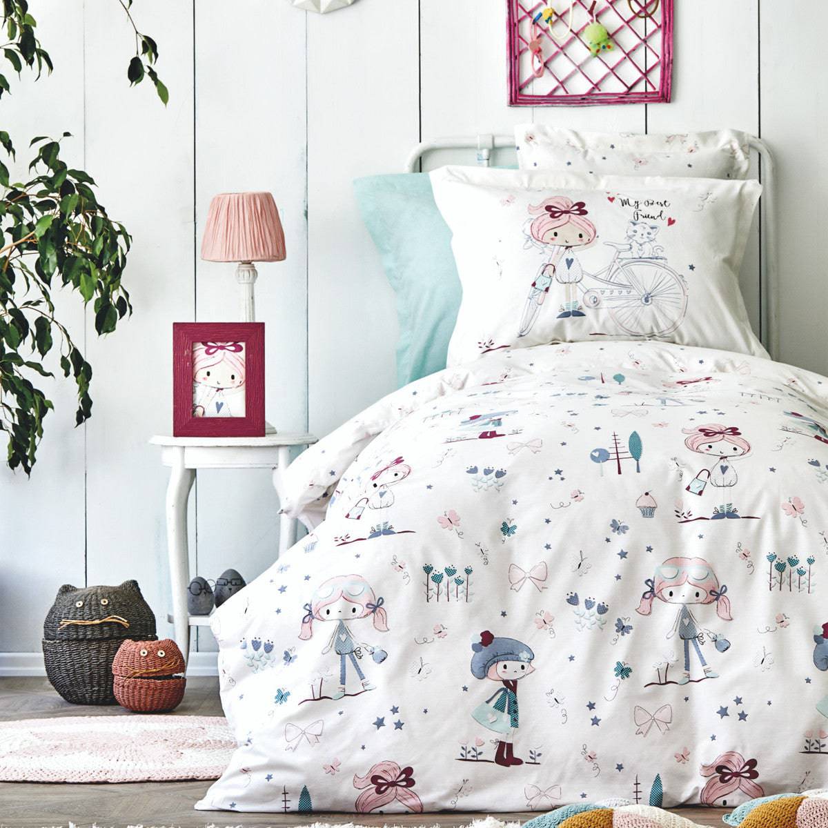 Karaca Home Poliment Powder Cotton Young Single Duvet Cover Set 200.17.01.0336 -  Bedding - ebarza Furniture UAE | Shop Modern Furniture in Abu Dhabi & Dubai - مفروشات ايبازرا في الامارات | تسوق اثاث عصري وديكورات مميزة في دبي وابوظبي