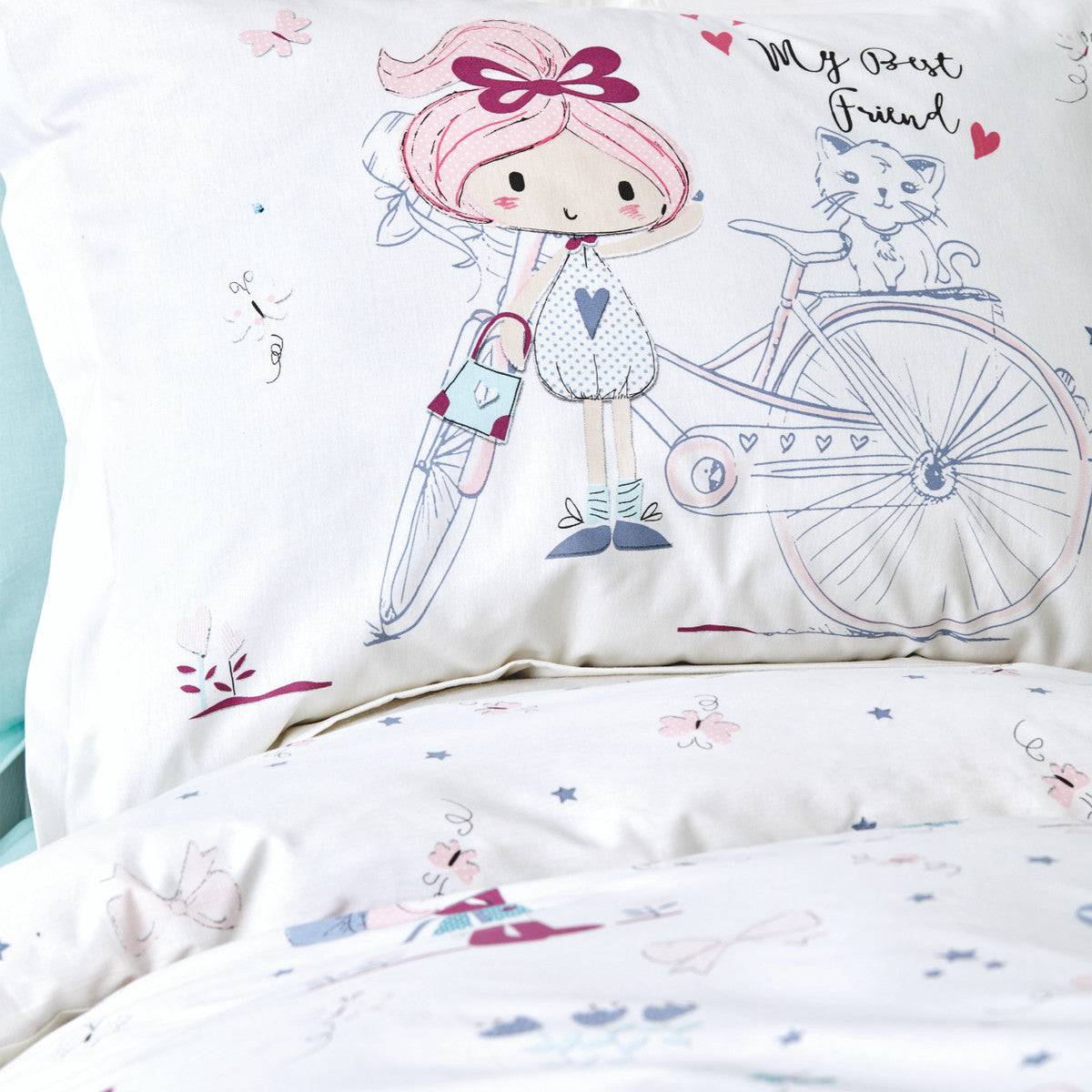Karaca Home Poliment Powder Cotton Young Single Duvet Cover Set 200.17.01.0336 -  Bedding - ebarza Furniture UAE | Shop Modern Furniture in Abu Dhabi & Dubai - مفروشات ايبازرا في الامارات | تسوق اثاث عصري وديكورات مميزة في دبي وابوظبي