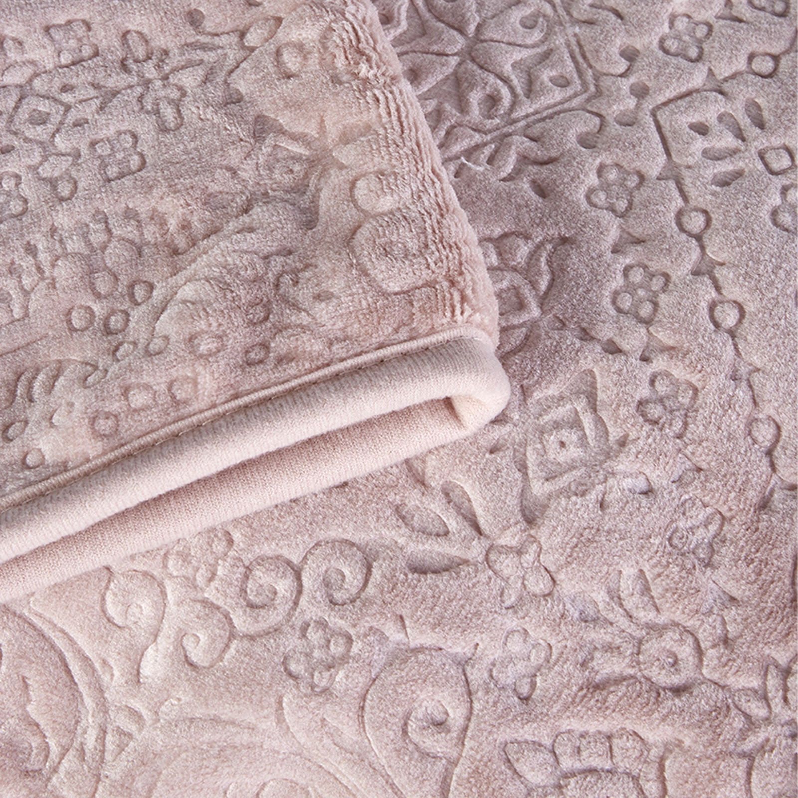 Karaca Home Rauqel Pudra Single Embosy Blanket(160X220) 200.15.01.0282 -  Blankets - ebarza Furniture UAE | Shop Modern Furniture in Abu Dhabi & Dubai - مفروشات ايبازرا في الامارات | تسوق اثاث عصري وديكورات مميزة في دبي وابوظبي