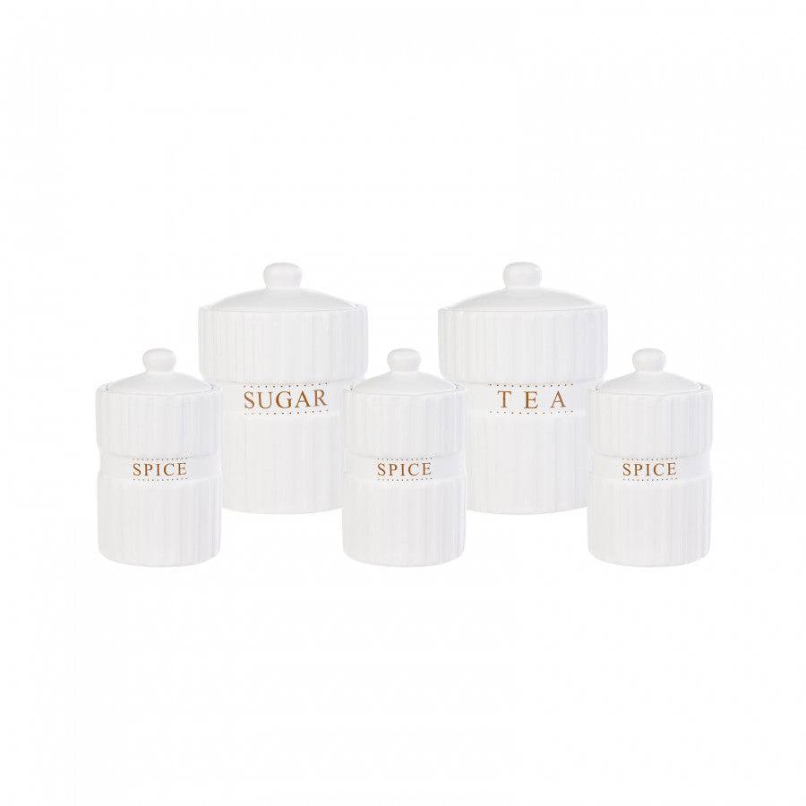 Karaca Line White 5 Piece Spice Set 153.03.06.1537 -  Spice Sets - ebarza Furniture UAE | Shop Modern Furniture in Abu Dhabi & Dubai - مفروشات ايبازرا في الامارات | تسوق اثاث عصري وديكورات مميزة في دبي وابوظبي