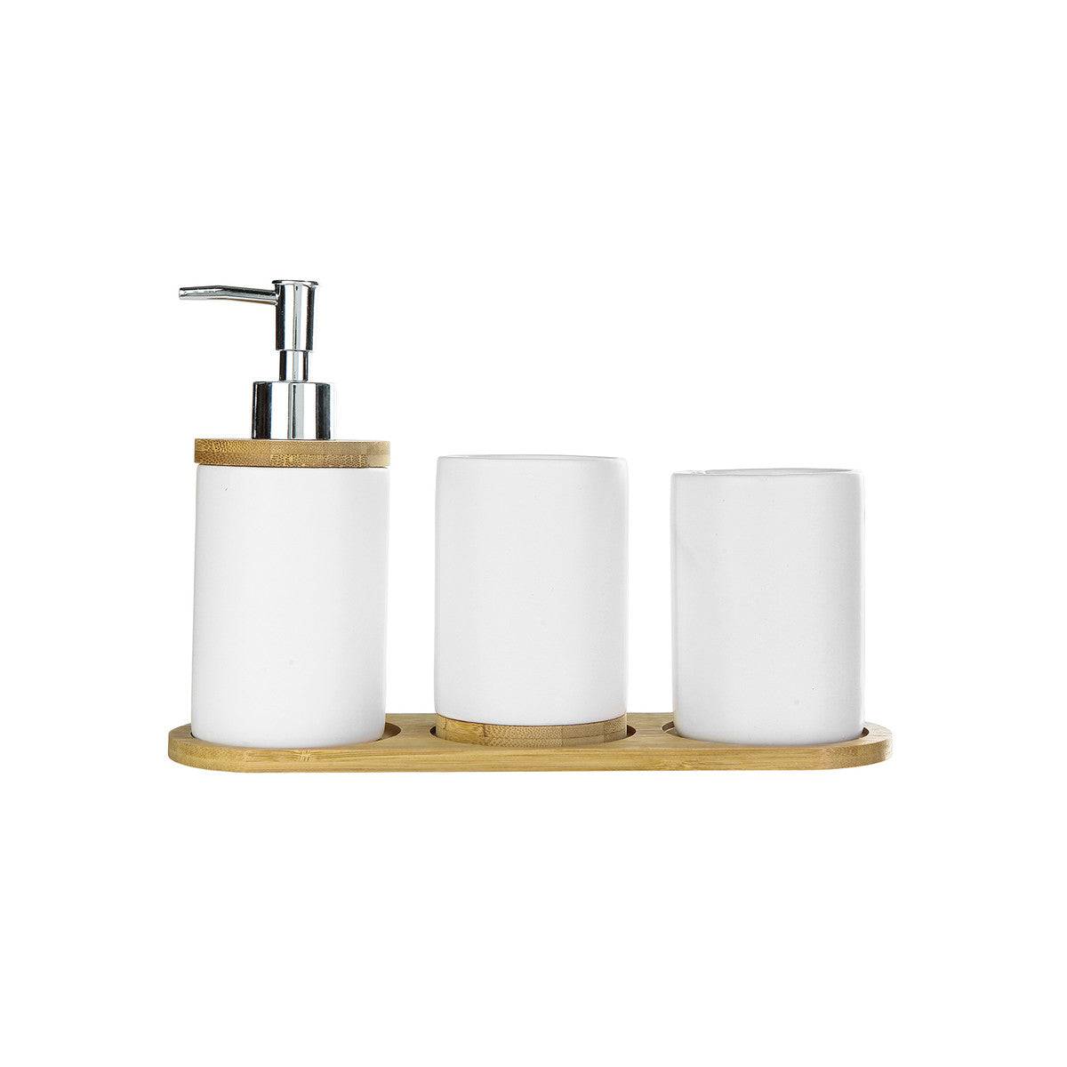 Karaca Nature Dolomite White 3 Pcs Bath Set 153.20.01.0212 -  Bath Sets - ebarza Furniture UAE | Shop Modern Furniture in Abu Dhabi & Dubai - مفروشات ايبازرا في الامارات | تسوق اثاث عصري وديكورات مميزة في دبي وابوظبي