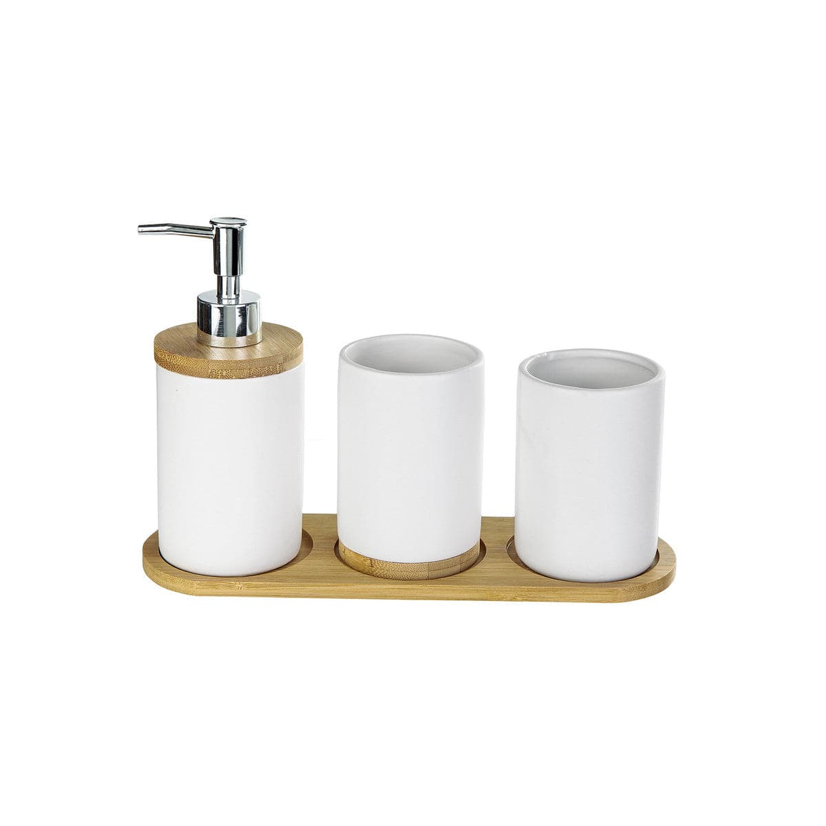 Karaca Nature Dolomite White 3 Pcs Bath Set 153.20.01.0212 -  Bath Sets - ebarza Furniture UAE | Shop Modern Furniture in Abu Dhabi & Dubai - مفروشات ايبازرا في الامارات | تسوق اثاث عصري وديكورات مميزة في دبي وابوظبي