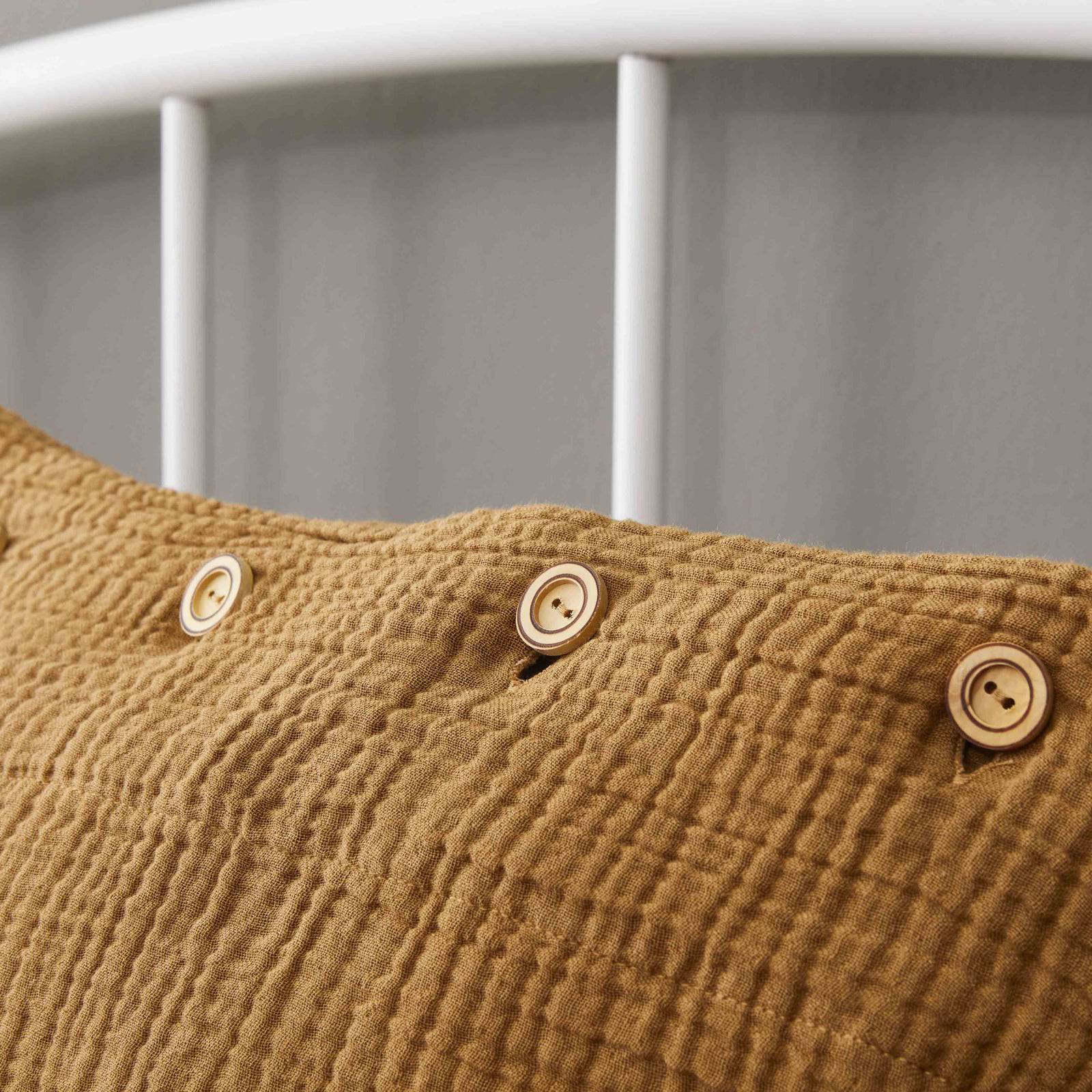 Karaca Nautica Home Bow Mustard Double-Sided Single Muslin Bedspread Set 180.01.01.0432 -  Bedding - ebarza Furniture UAE | Shop Modern Furniture in Abu Dhabi & Dubai - مفروشات ايبازرا في الامارات | تسوق اثاث عصري وديكورات مميزة في دبي وابوظبي