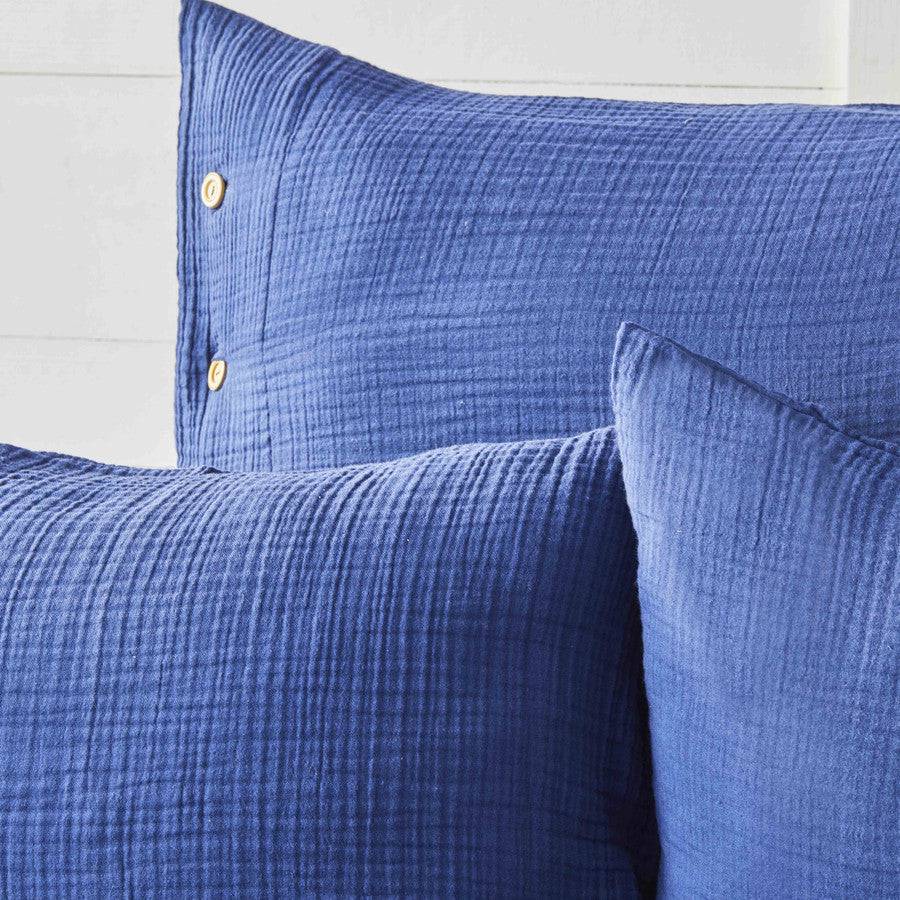 Karaca Nautica Home Pruva Navy Blue Double Sided Single Muslin Bedspread Set 180.01.01.0433 -  Bedding - ebarza Furniture UAE | Shop Modern Furniture in Abu Dhabi & Dubai - مفروشات ايبازرا في الامارات | تسوق اثاث عصري وديكورات مميزة في دبي وابوظبي
