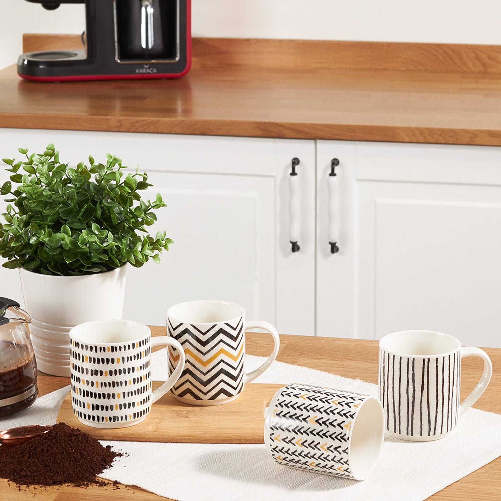 Karaca Nomar 5 Piece Stand Porcelain Mug / Mug Set 153.03.07.7746 -  Mugs - ebarza Furniture UAE | Shop Modern Furniture in Abu Dhabi & Dubai - مفروشات ايبازرا في الامارات | تسوق اثاث عصري وديكورات مميزة في دبي وابوظبي
