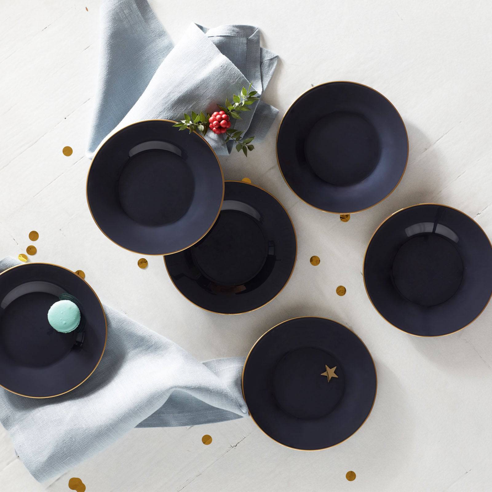 Karaca Retro Anthracite 6 Piece Cake Set 153.03.06.1815 -  Cake Sets - ebarza Furniture UAE | Shop Modern Furniture in Abu Dhabi & Dubai - مفروشات ايبازرا في الامارات | تسوق اثاث عصري وديكورات مميزة في دبي وابوظبي