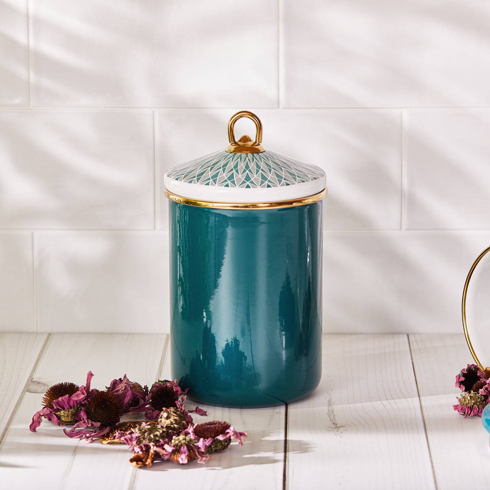 Karaca Retro Green Storage Container Medium 153.03.06.5032 -  Spice Sets - ebarza Furniture UAE | Shop Modern Furniture in Abu Dhabi & Dubai - مفروشات ايبازرا في الامارات | تسوق اثاث عصري وديكورات مميزة في دبي وابوظبي