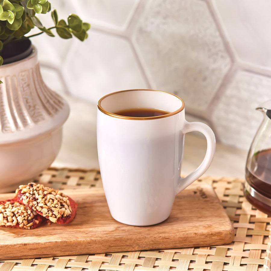 Karaca Retro White Mug 153.03.06.4613 -  Mugs - ebarza Furniture UAE | Shop Modern Furniture in Abu Dhabi & Dubai - مفروشات ايبازرا في الامارات | تسوق اثاث عصري وديكورات مميزة في دبي وابوظبي