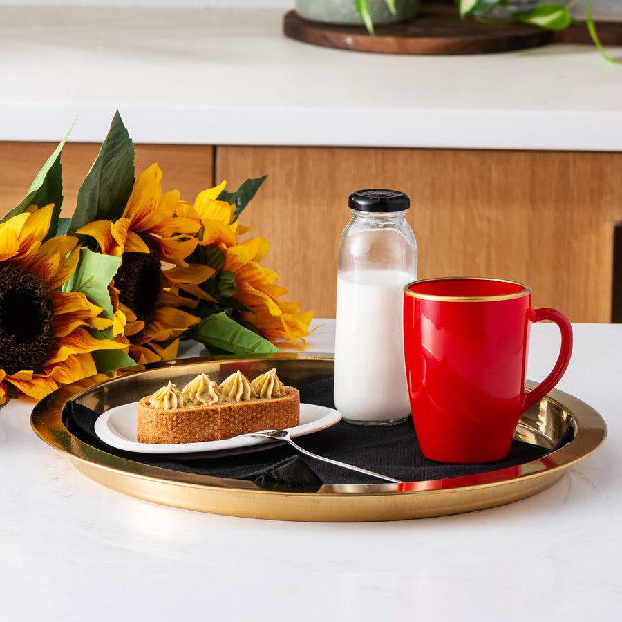 Karaca Roe Retro Red Mug 153.03.06.1607 -  Mugs - ebarza Furniture UAE | Shop Modern Furniture in Abu Dhabi & Dubai - مفروشات ايبازرا في الامارات | تسوق اثاث عصري وديكورات مميزة في دبي وابوظبي