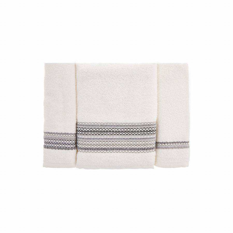 Karaca Sarah Anderson Ingrid Grey 3 Piece Hand And Face Towel Set 160.02.01.0491 -  Towels - ebarza Furniture UAE | Shop Modern Furniture in Abu Dhabi & Dubai - مفروشات ايبازرا في الامارات | تسوق اثاث عصري وديكورات مميزة في دبي وابوظبي