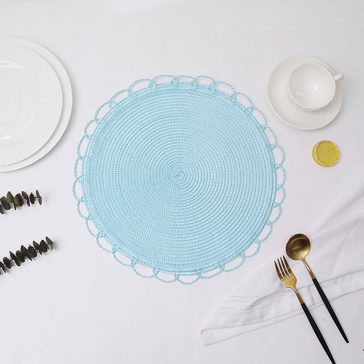 Karaca Sera Woven 2-Piece Placemat Blue 153.20.01.0251 -  Placemats - ebarza Furniture UAE | Shop Modern Furniture in Abu Dhabi & Dubai - مفروشات ايبازرا في الامارات | تسوق اثاث عصري وديكورات مميزة في دبي وابوظبي