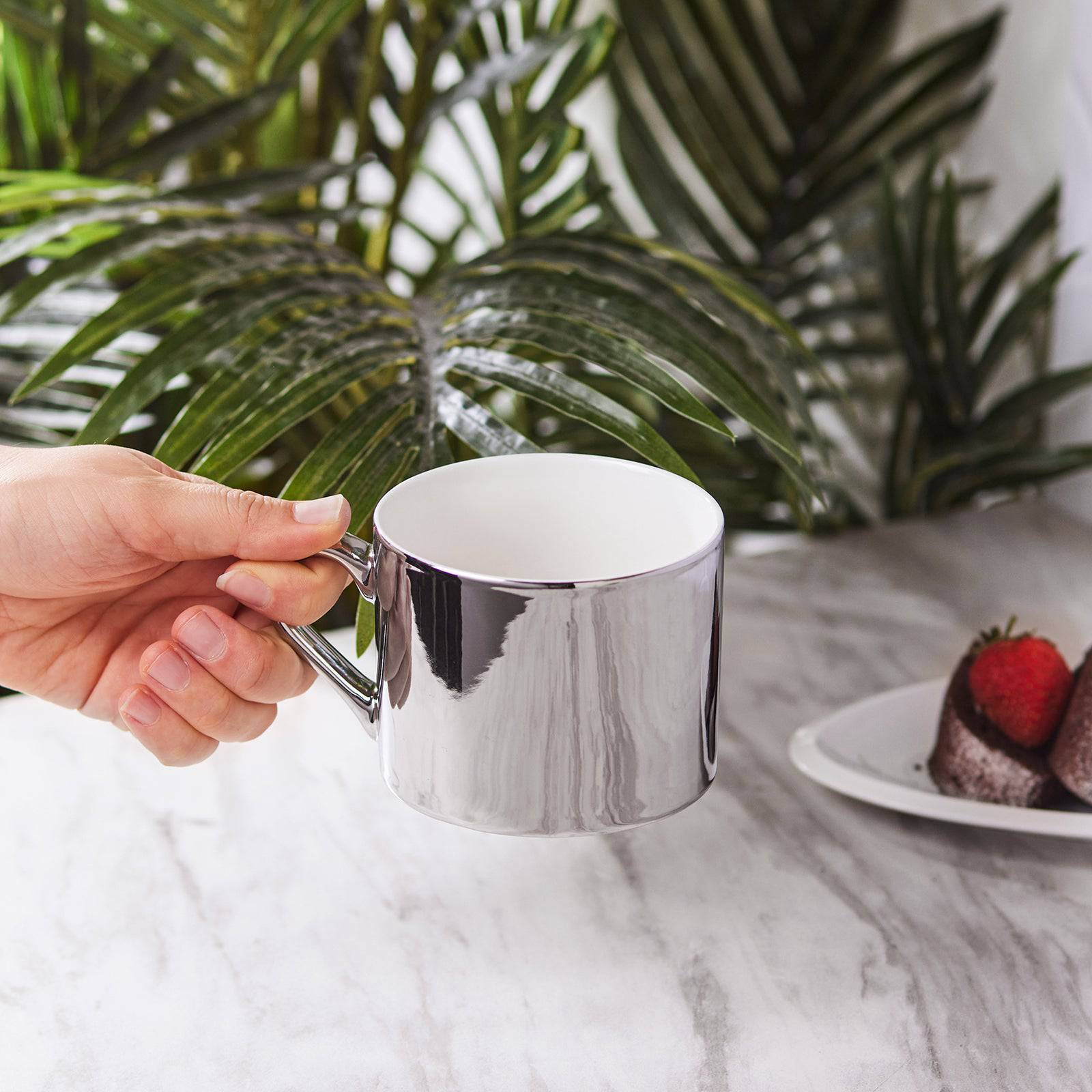 Karaca Shiny Silver Mug 153.03.06.1262 -  Mugs - ebarza Furniture UAE | Shop Modern Furniture in Abu Dhabi & Dubai - مفروشات ايبازرا في الامارات | تسوق اثاث عصري وديكورات مميزة في دبي وابوظبي