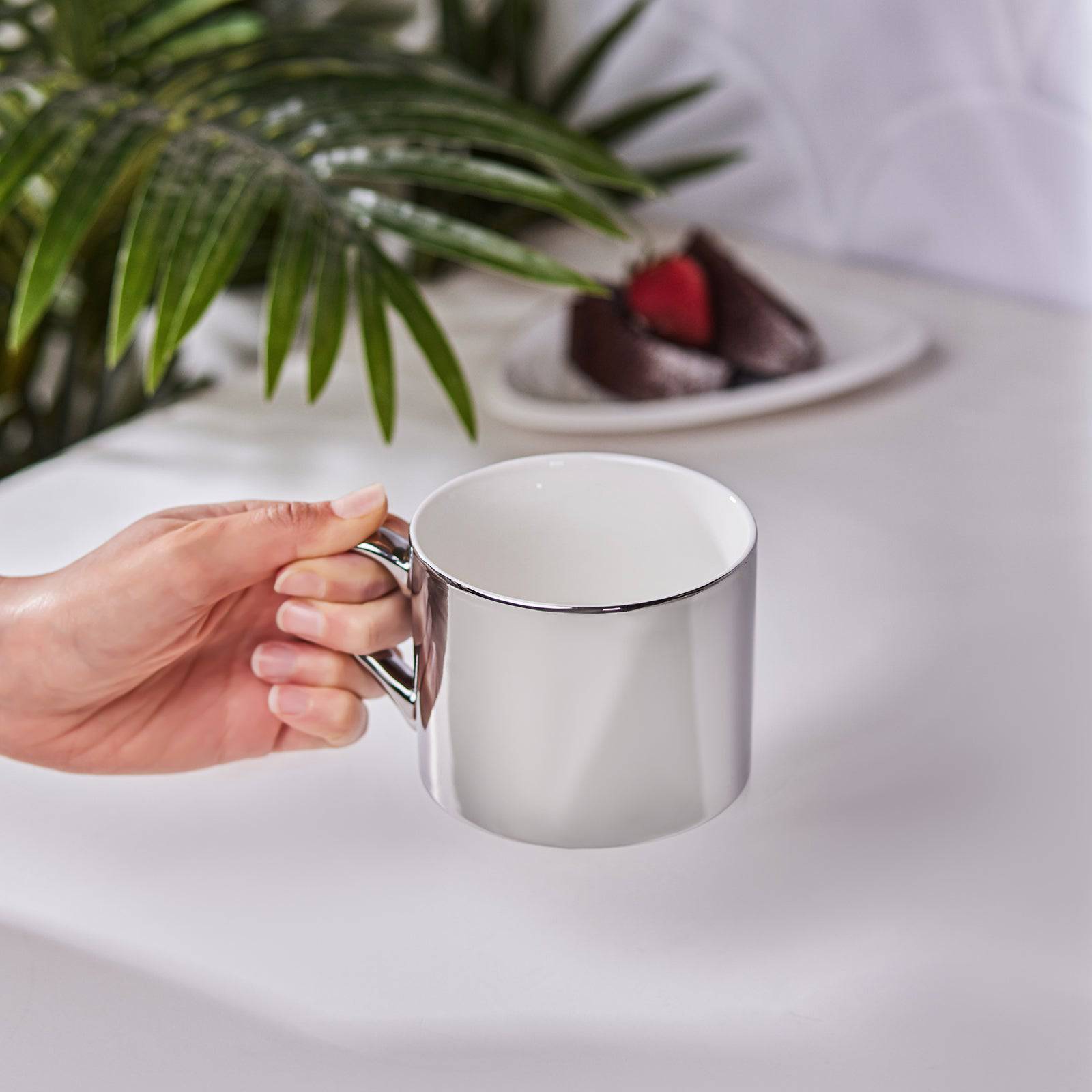 Karaca Shiny Silver Mug 153.03.06.1262 -  Mugs - ebarza Furniture UAE | Shop Modern Furniture in Abu Dhabi & Dubai - مفروشات ايبازرا في الامارات | تسوق اثاث عصري وديكورات مميزة في دبي وابوظبي