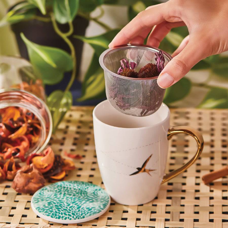 Karaca Swallow Lid Mug 153.03.06.4672 -  Mugs - ebarza Furniture UAE | Shop Modern Furniture in Abu Dhabi & Dubai - مفروشات ايبازرا في الامارات | تسوق اثاث عصري وديكورات مميزة في دبي وابوظبي