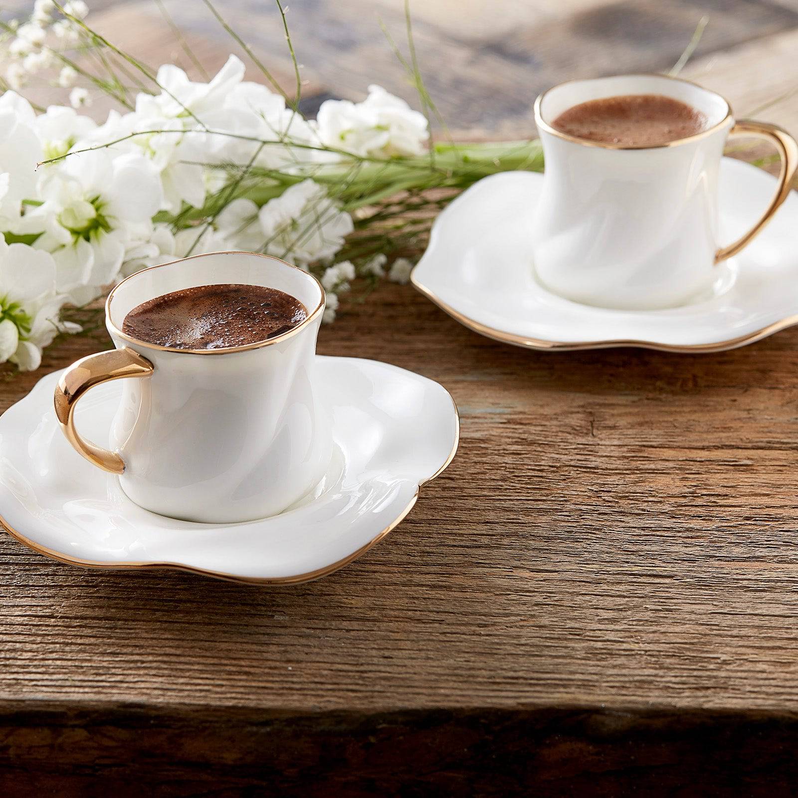 Karaca Tev White 2 Person Coffee Cup Set With Box 153.03.06.1441 -  Coffee Sets - ebarza Furniture UAE | Shop Modern Furniture in Abu Dhabi & Dubai - مفروشات ايبازرا في الامارات | تسوق اثاث عصري وديكورات مميزة في دبي وابوظبي