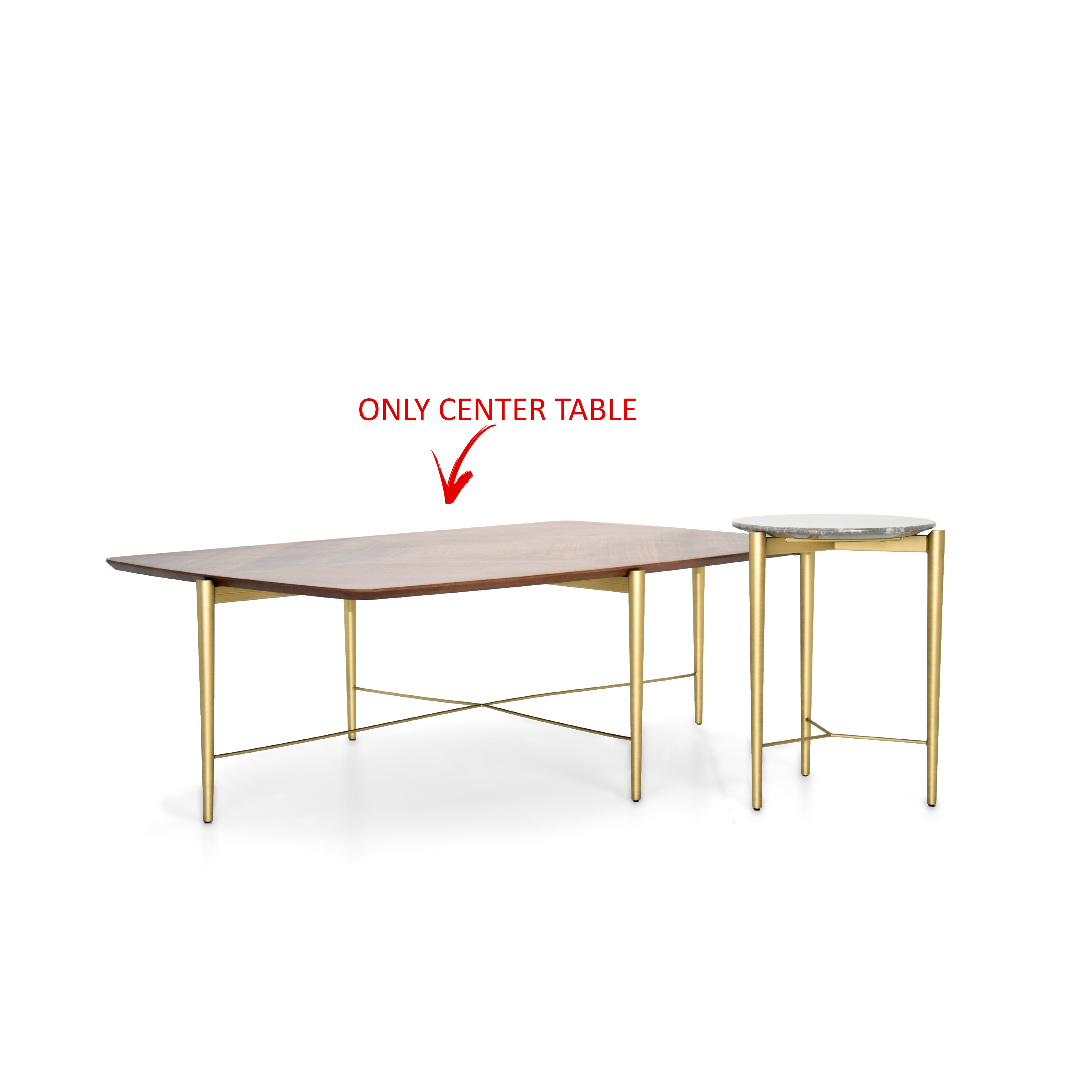 Kito Center Table With Wood Top Ktoct-055 -  Coffee Tables - ebarza Furniture UAE | Shop Modern Furniture in Abu Dhabi & Dubai - مفروشات ايبازرا في الامارات | تسوق اثاث عصري وديكورات مميزة في دبي وابوظبي