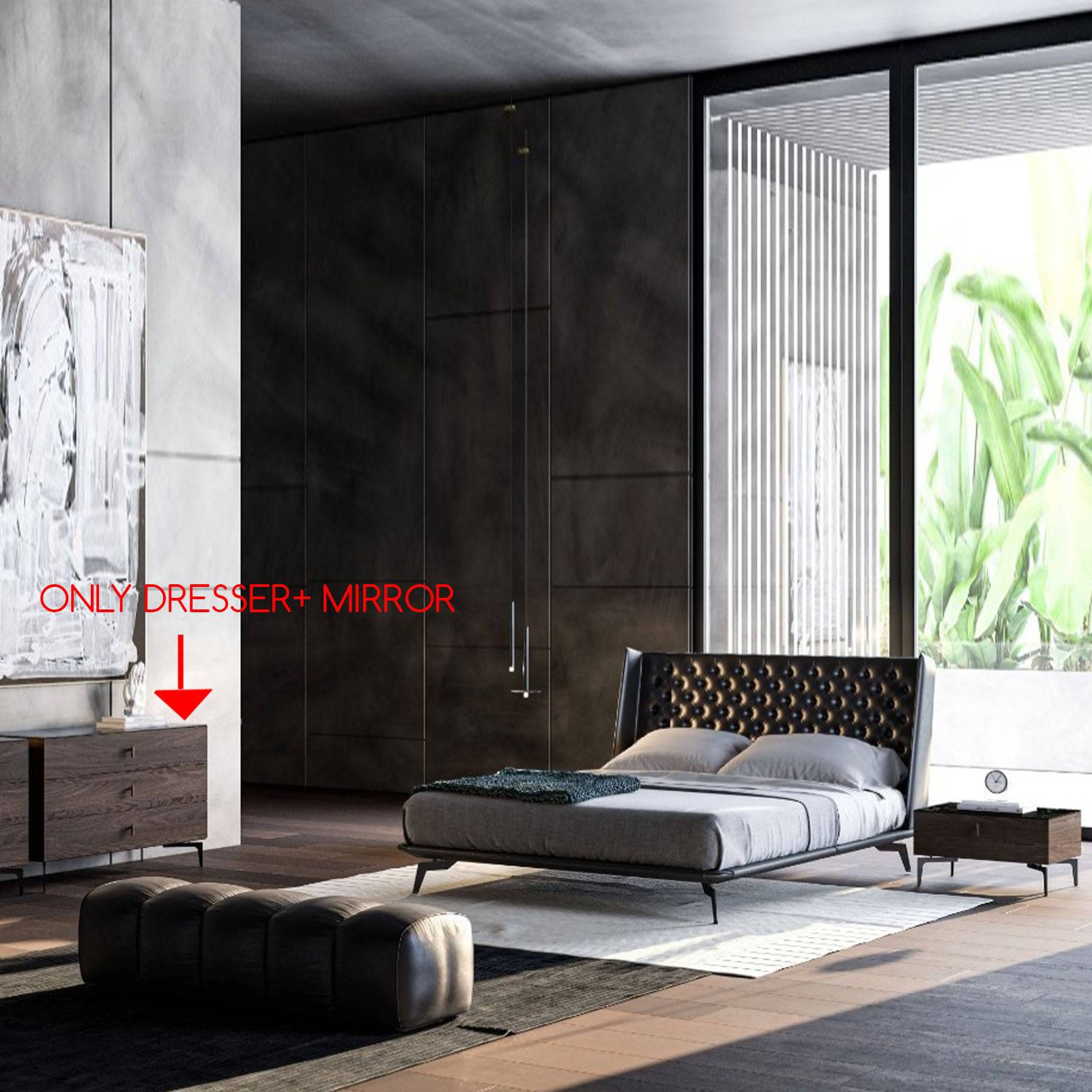 Lazio Only Dresser+ Mirror   Lazio-Dresser -  Dressers and Mirrors - ebarza Furniture UAE | Shop Modern Furniture in Abu Dhabi & Dubai - مفروشات ايبازرا في الامارات | تسوق اثاث عصري وديكورات مميزة في دبي وابوظبي