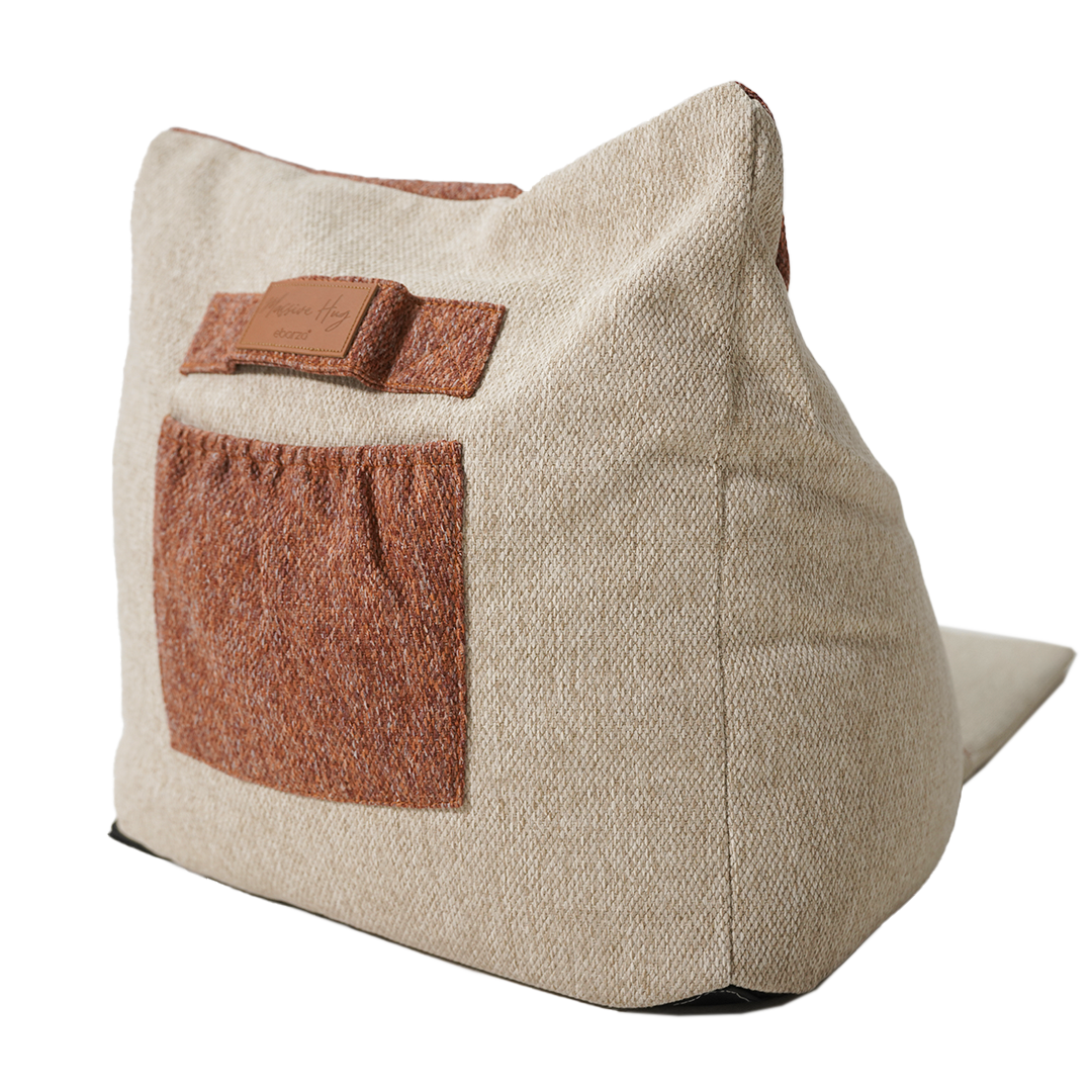 Lazy Orange/Beige Sunproof Bean Bag - 375-BB -  Bean Bag - ebarza Furniture UAE | Shop Modern Furniture in Abu Dhabi & Dubai - مفروشات ايبازرا في الامارات | تسوق اثاث عصري وديكورات مميزة في دبي وابوظبي
