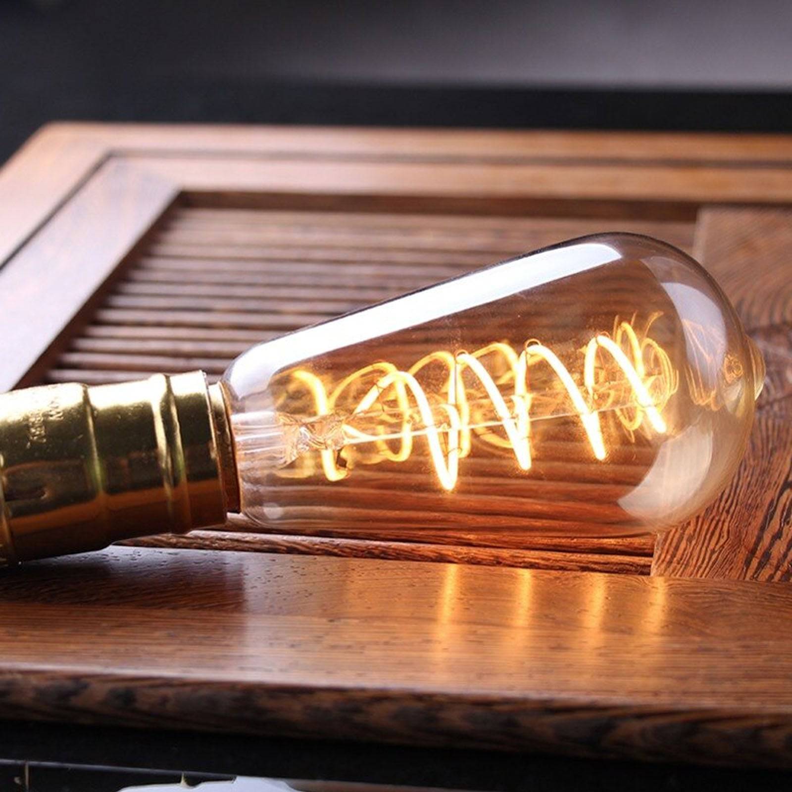 Led E27 Vintage Bulb St64Spiralsoft-4W -  Bulbs - ebarza Furniture UAE | Shop Modern Furniture in Abu Dhabi & Dubai - مفروشات ايبازرا في الامارات | تسوق اثاث عصري وديكورات مميزة في دبي وابوظبي