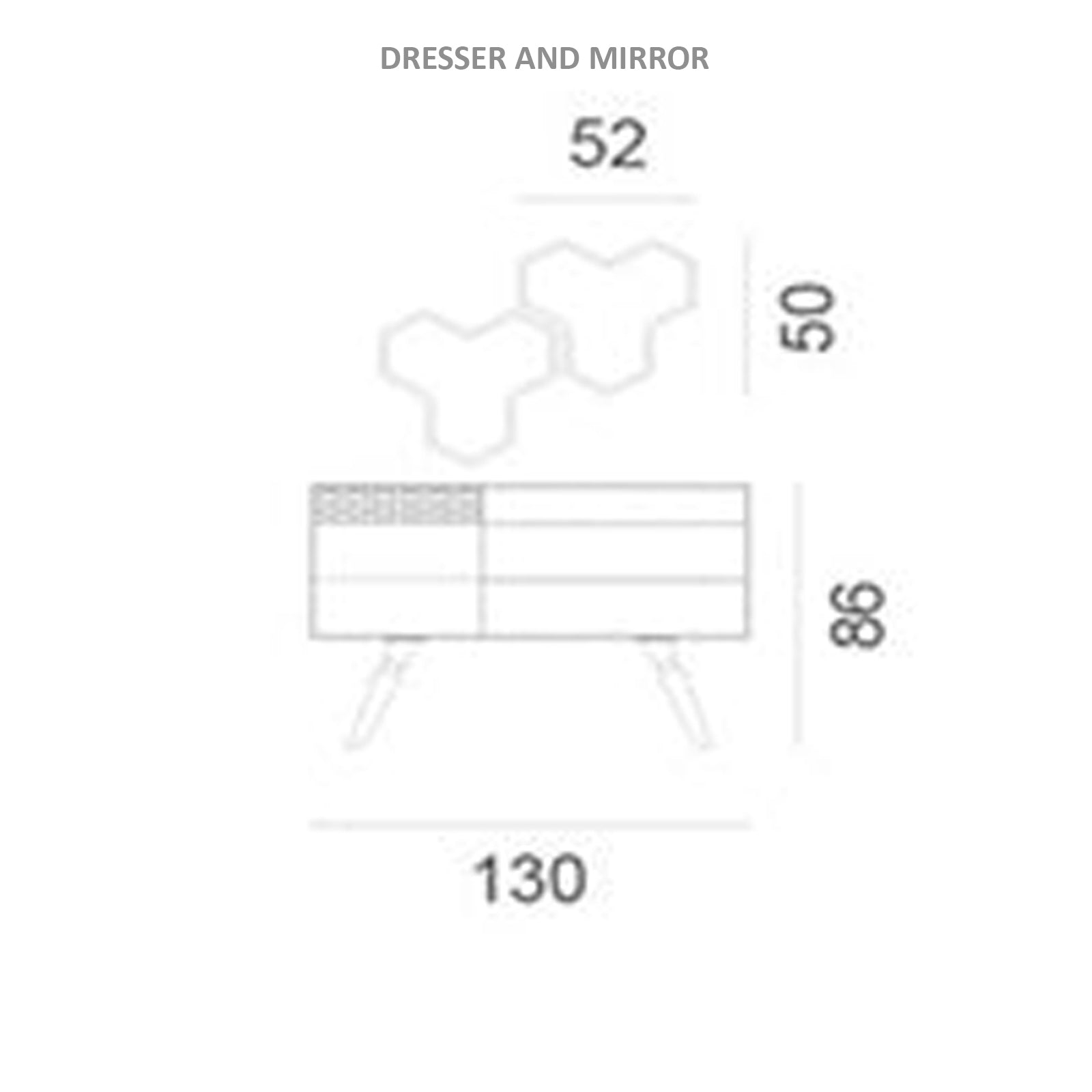 Leon Dresser & Mirror Mia180-Dresser -  Dressers and Mirrors - ebarza Furniture UAE | Shop Modern Furniture in Abu Dhabi & Dubai - مفروشات ايبازرا في الامارات | تسوق اثاث عصري وديكورات مميزة في دبي وابوظبي