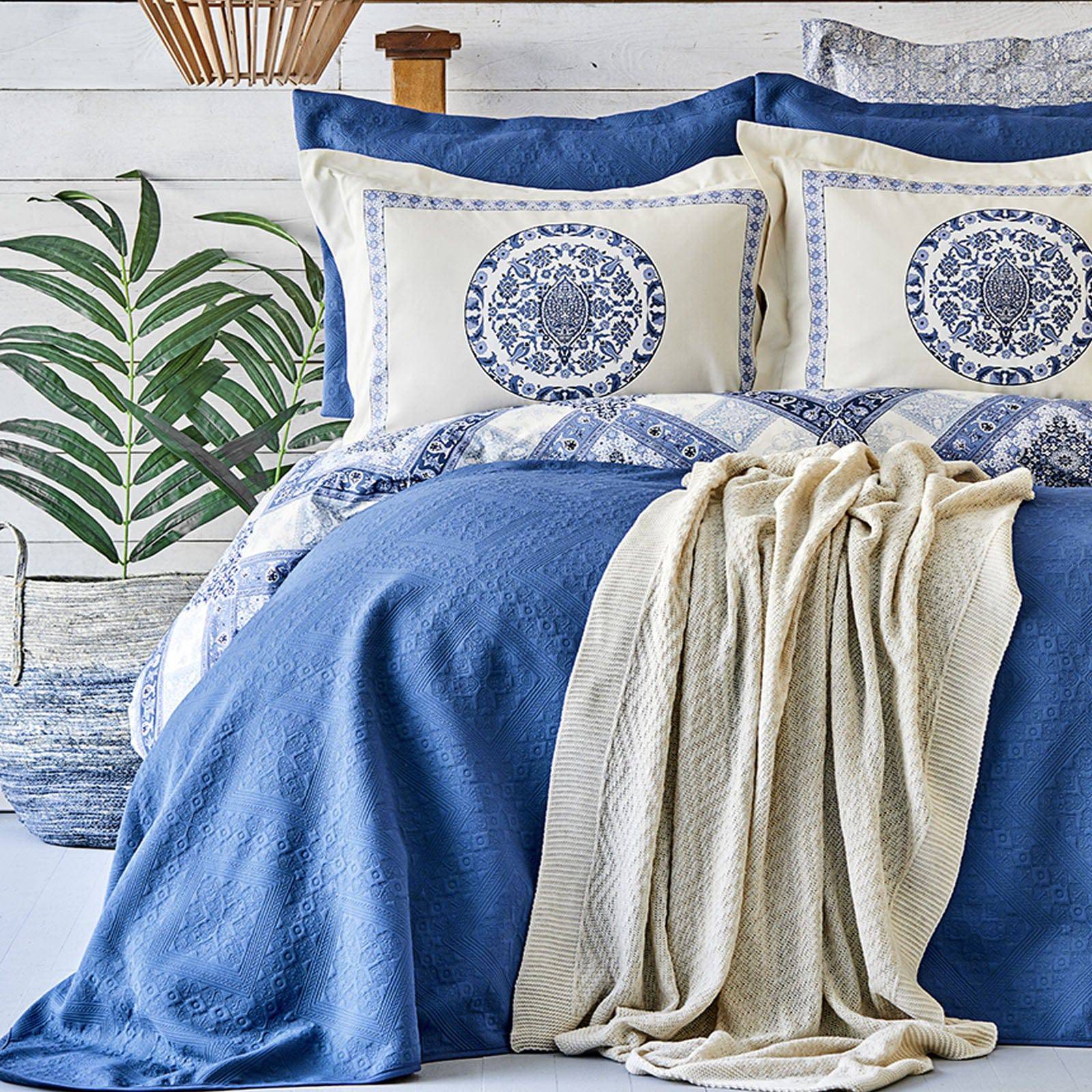 Levni Blue Double Rnf 8 Piece Winter( Levni Mavi) Set 200.15.01.0116 -  Bedding - ebarza Furniture UAE | Shop Modern Furniture in Abu Dhabi & Dubai - مفروشات ايبازرا في الامارات | تسوق اثاث عصري وديكورات مميزة في دبي وابوظبي