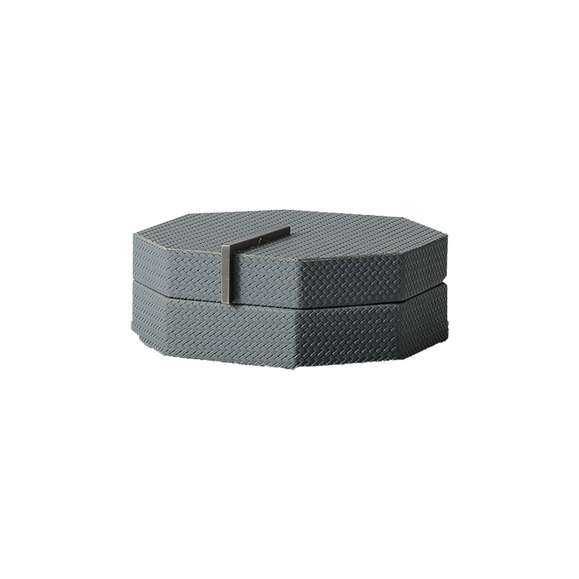 Light Blue  Woven Eight-Sided Box -B Fb-Pg2118B -  Decorative Boxes - ebarza Furniture UAE | Shop Modern Furniture in Abu Dhabi & Dubai - مفروشات ايبازرا في الامارات | تسوق اثاث عصري وديكورات مميزة في دبي وابوظبي