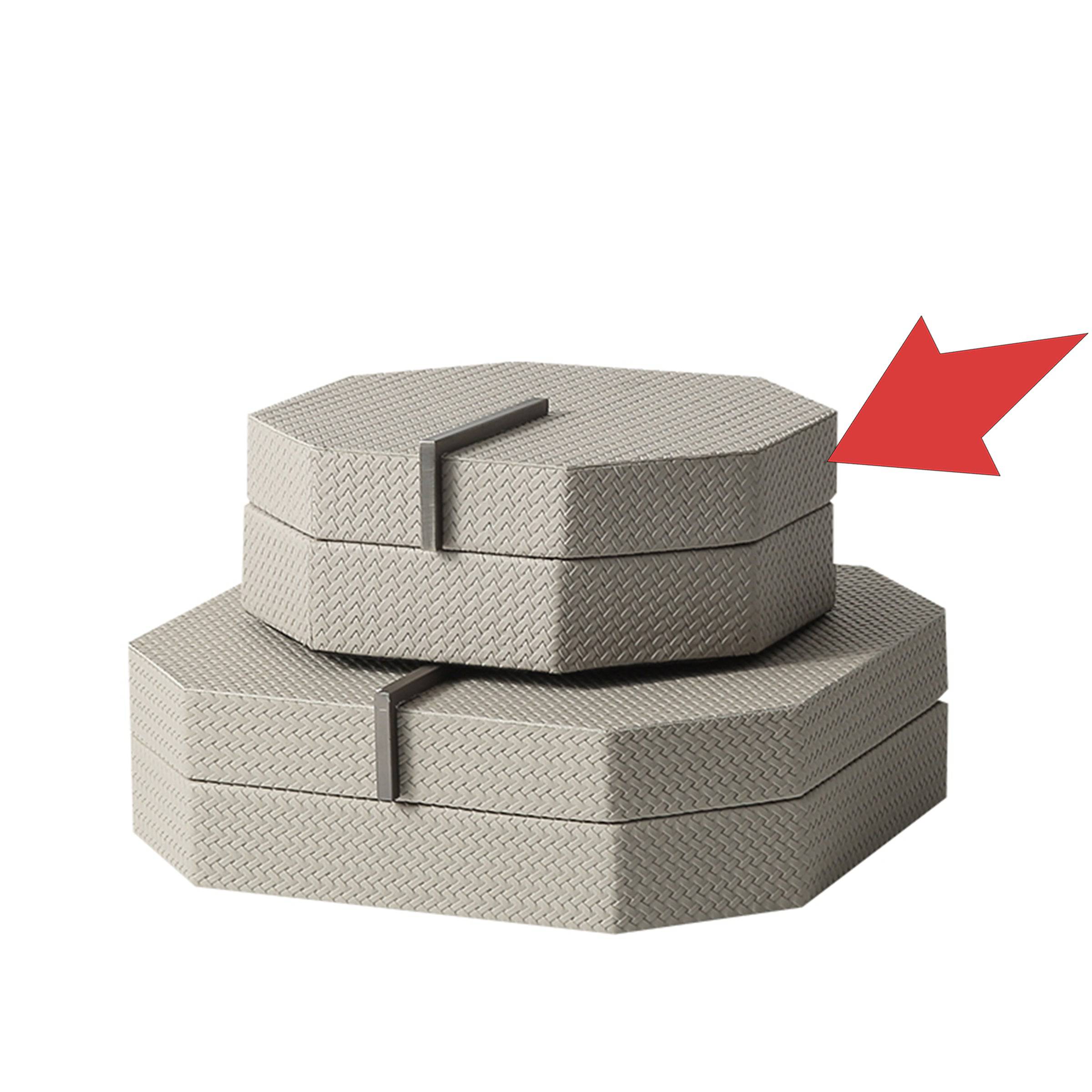 Light Coffee Woven Eight-Sided Box -B Fb-Pg2117B -  Decorative Boxes - ebarza Furniture UAE | Shop Modern Furniture in Abu Dhabi & Dubai - مفروشات ايبازرا في الامارات | تسوق اثاث عصري وديكورات مميزة في دبي وابوظبي