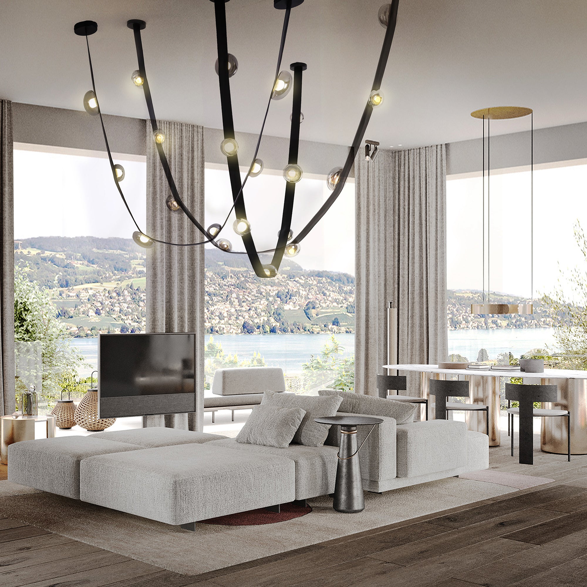 Set of 3 Whispering Stars pendant lamps CY-DD-1057 (300,400,500) -  Pendant Lamps - ebarza Furniture UAE | Shop Modern Furniture in Abu Dhabi & Dubai - مفروشات ايبازرا في الامارات | تسوق اثاث عصري وديكورات مميزة في دبي وابوظبي