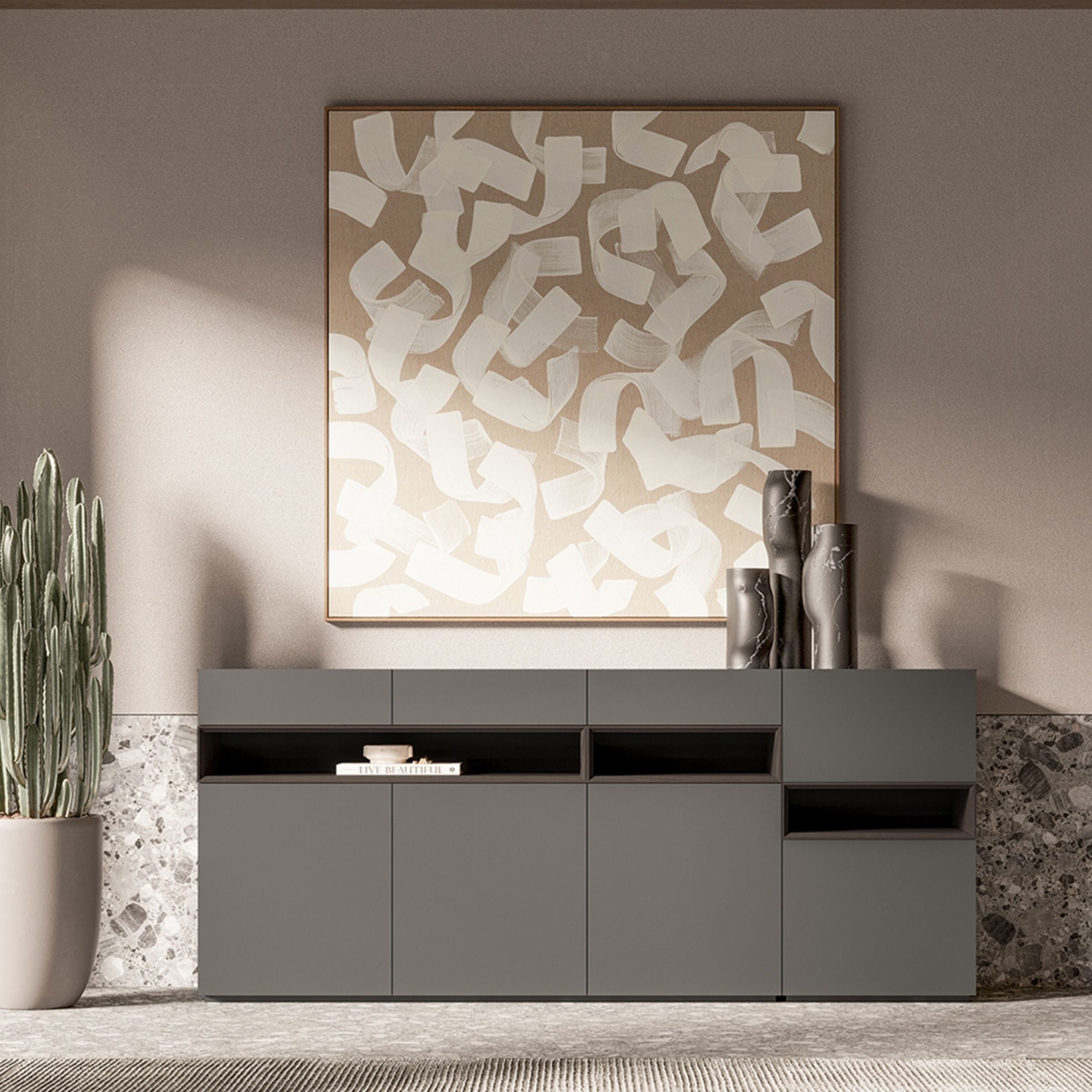 Lipa Sideboard/ Console 3+1 Door YOLPA-SB -  Cabinets - ebarza Furniture UAE | Shop Modern Furniture in Abu Dhabi & Dubai - مفروشات ايبازرا في الامارات | تسوق اثاث عصري وديكورات مميزة في دبي وابوظبي