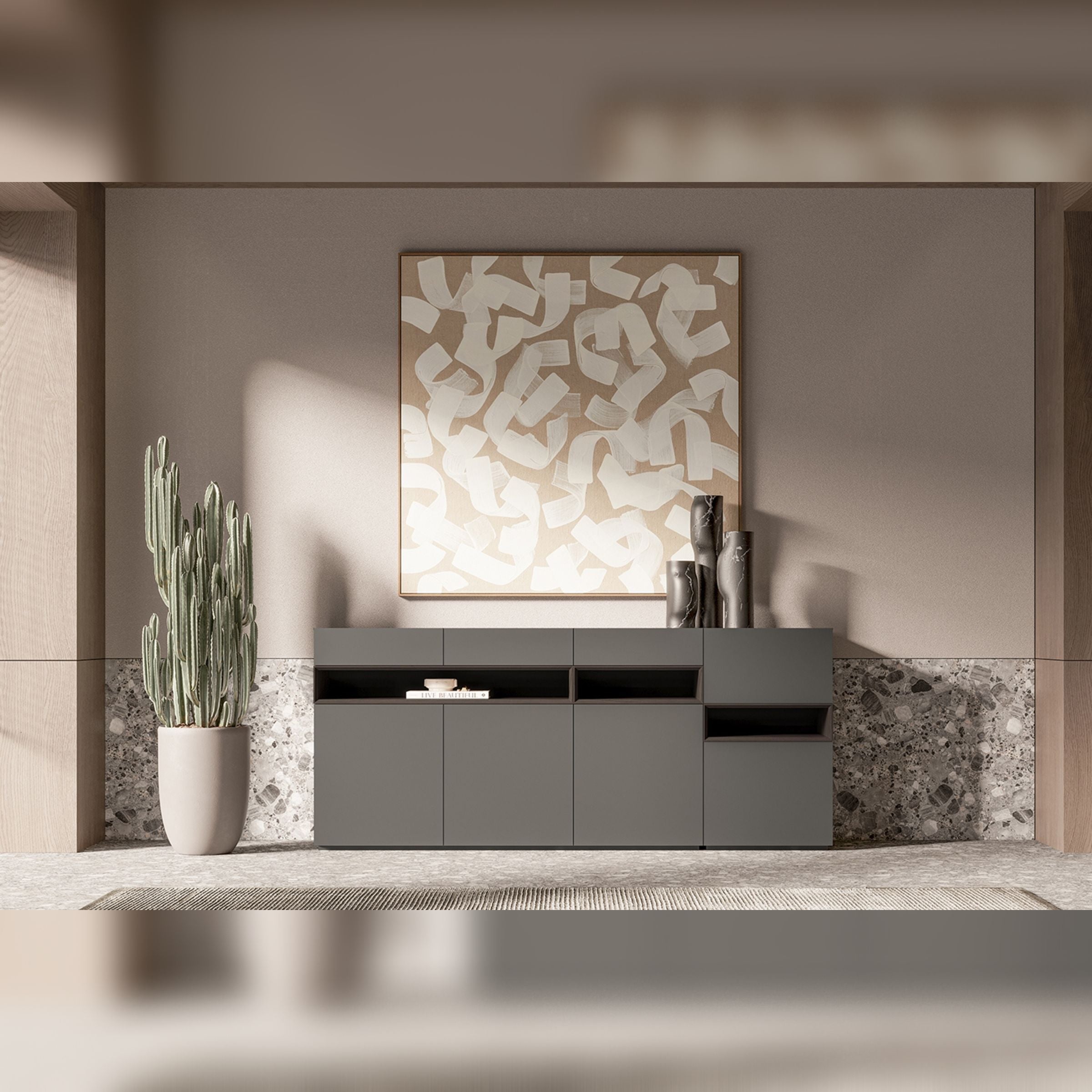 Lipa Sideboard/ Console 3+1 Door YOLPA-SB -  Cabinets - ebarza Furniture UAE | Shop Modern Furniture in Abu Dhabi & Dubai - مفروشات ايبازرا في الامارات | تسوق اثاث عصري وديكورات مميزة في دبي وابوظبي