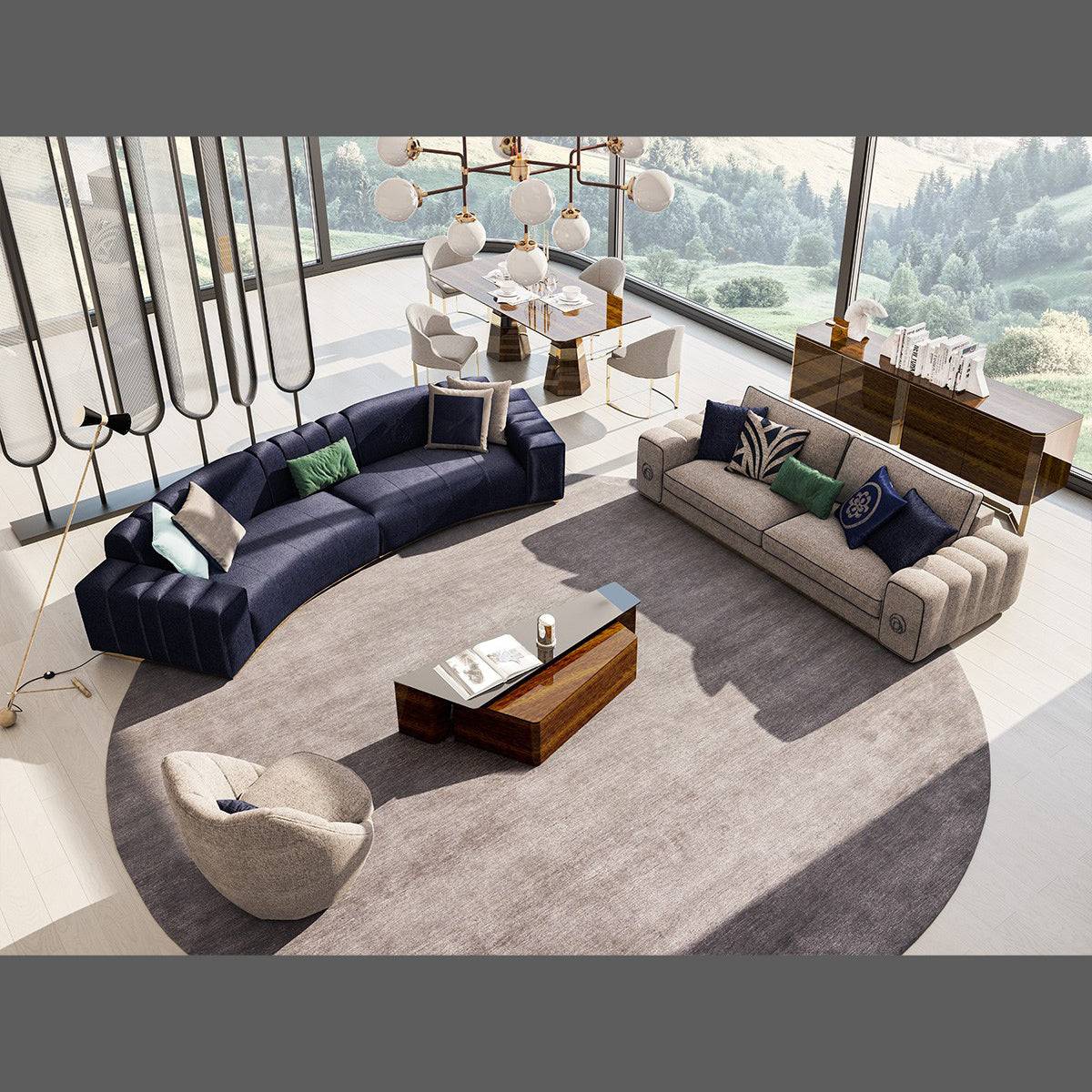 Lisa Curved Sofa Lisavol2001 -  Sofas - ebarza Furniture UAE | Shop Modern Furniture in Abu Dhabi & Dubai - مفروشات ايبازرا في الامارات | تسوق اثاث عصري وديكورات مميزة في دبي وابوظبي