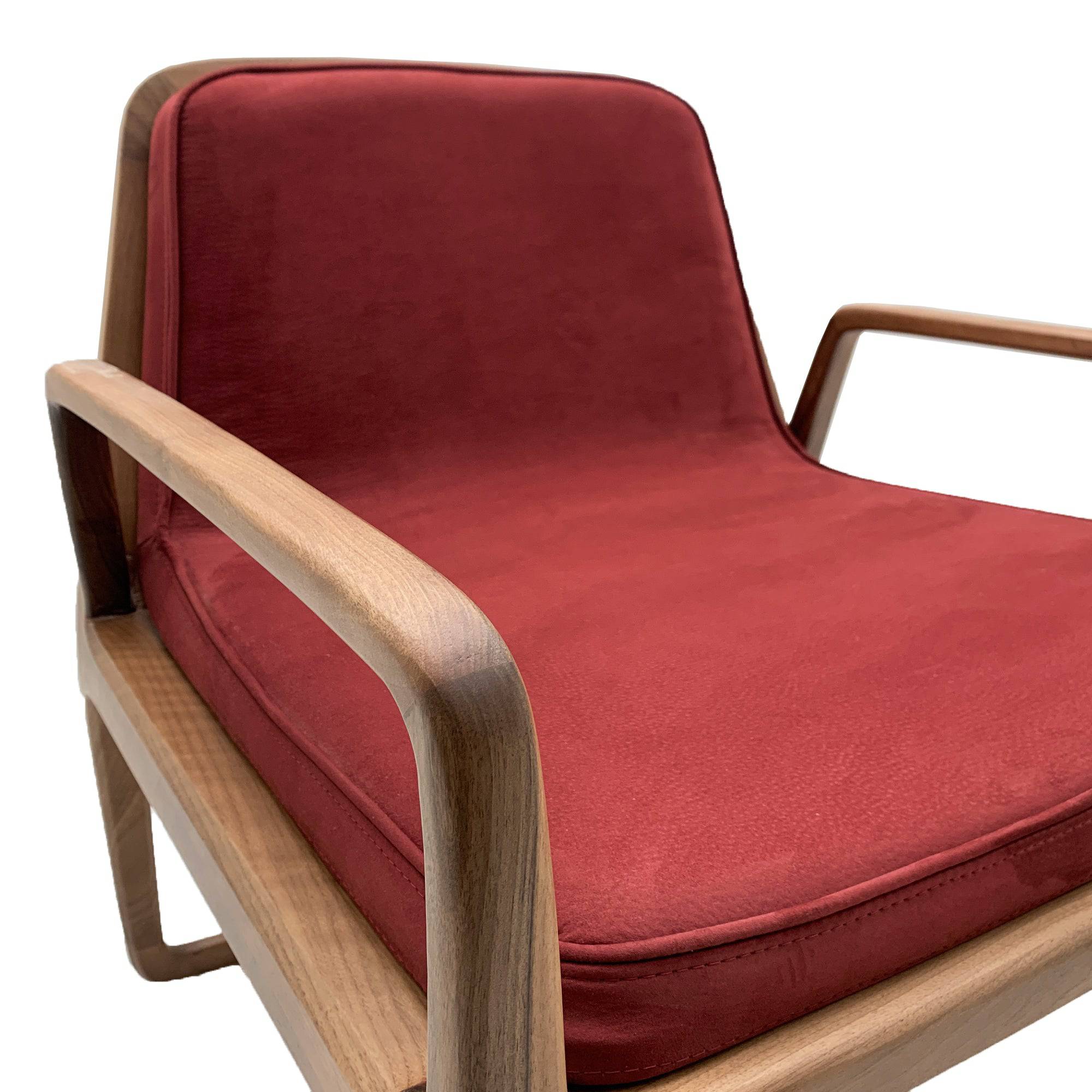 Loft Solid Wood Lounge Chair Loft-Red -  Lounge Chairs - ebarza Furniture UAE | Shop Modern Furniture in Abu Dhabi & Dubai - مفروشات ايبازرا في الامارات | تسوق اثاث عصري وديكورات مميزة في دبي وابوظبي
