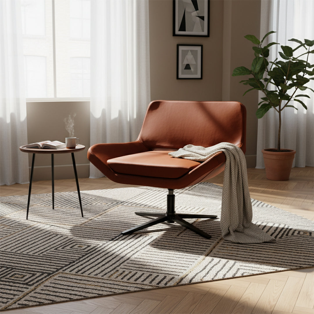 Lounge Chair - H-5146- Caramel -  Lounge Chairs - ebarza Furniture UAE | Shop Modern Furniture in Abu Dhabi & Dubai - مفروشات ايبازرا في الامارات | تسوق اثاث عصري وديكورات مميزة في دبي وابوظبي