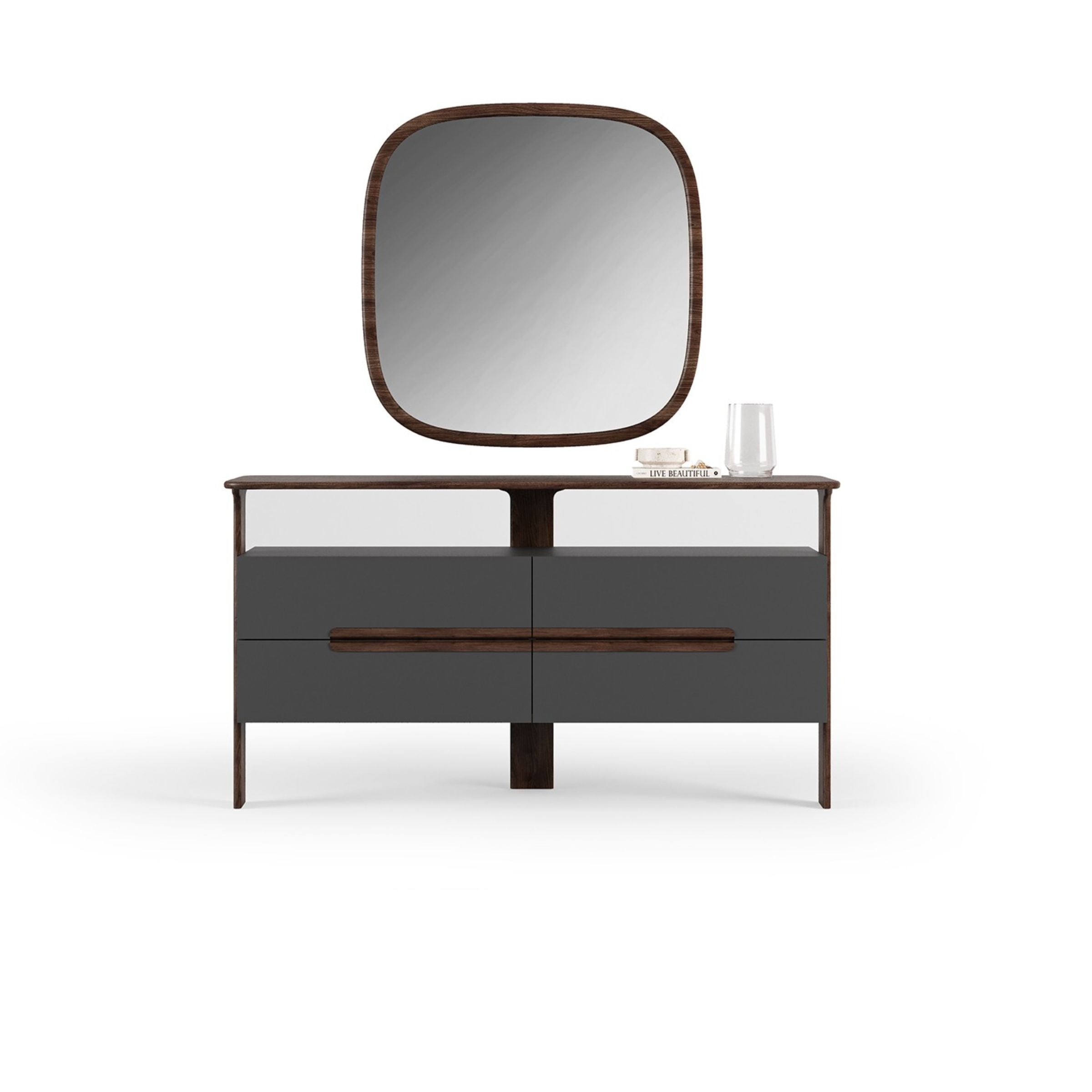 As Is - Lova Dresser & Mirror YOLVA-DM -  DISPLAY ITEM - ebarza Furniture UAE | Shop Modern Furniture in Abu Dhabi & Dubai - مفروشات ايبازرا في الامارات | تسوق اثاث عصري وديكورات مميزة في دبي وابوظبي