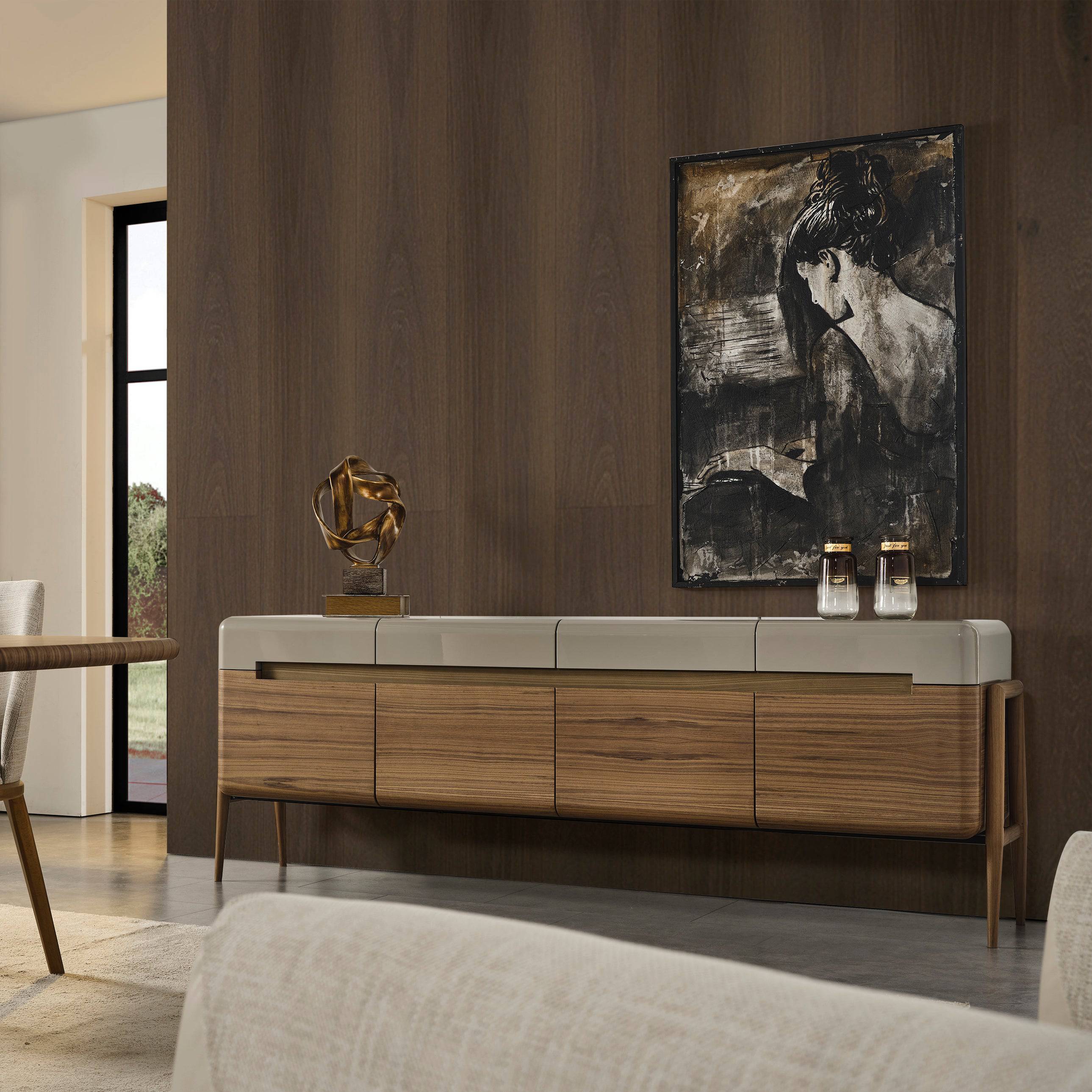 Display Item - Lucca Kristal Sideboard And Mirror Krstl-Lucasb-Nakheel -  DISPLAY ITEM - ebarza Furniture UAE | Shop Modern Furniture in Abu Dhabi & Dubai - مفروشات ايبازرا في الامارات | تسوق اثاث عصري وديكورات مميزة في دبي وابوظبي