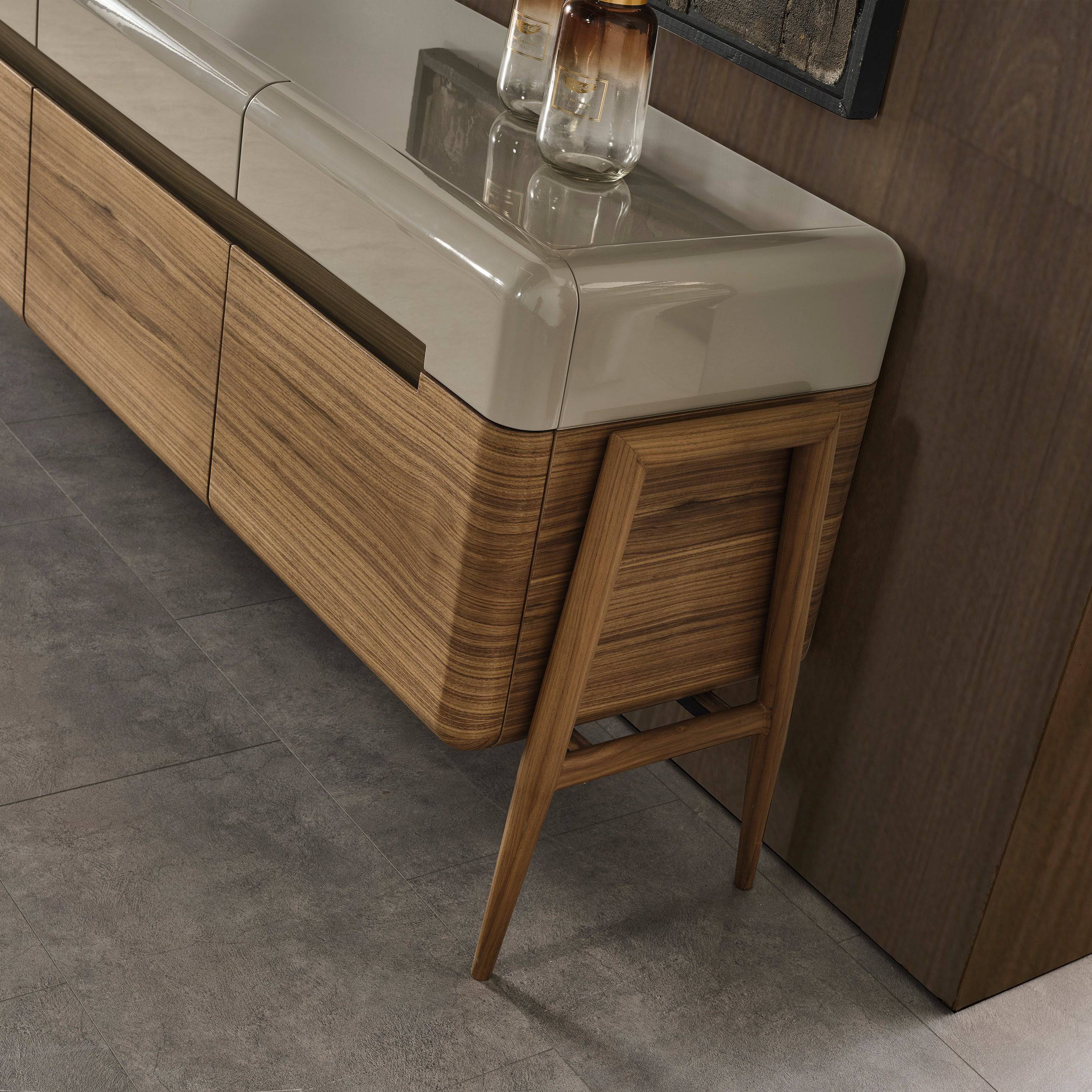 Display Item - Lucca Kristal Sideboard And Mirror Krstl-Lucasb-Nakheel -  DISPLAY ITEM - ebarza Furniture UAE | Shop Modern Furniture in Abu Dhabi & Dubai - مفروشات ايبازرا في الامارات | تسوق اثاث عصري وديكورات مميزة في دبي وابوظبي