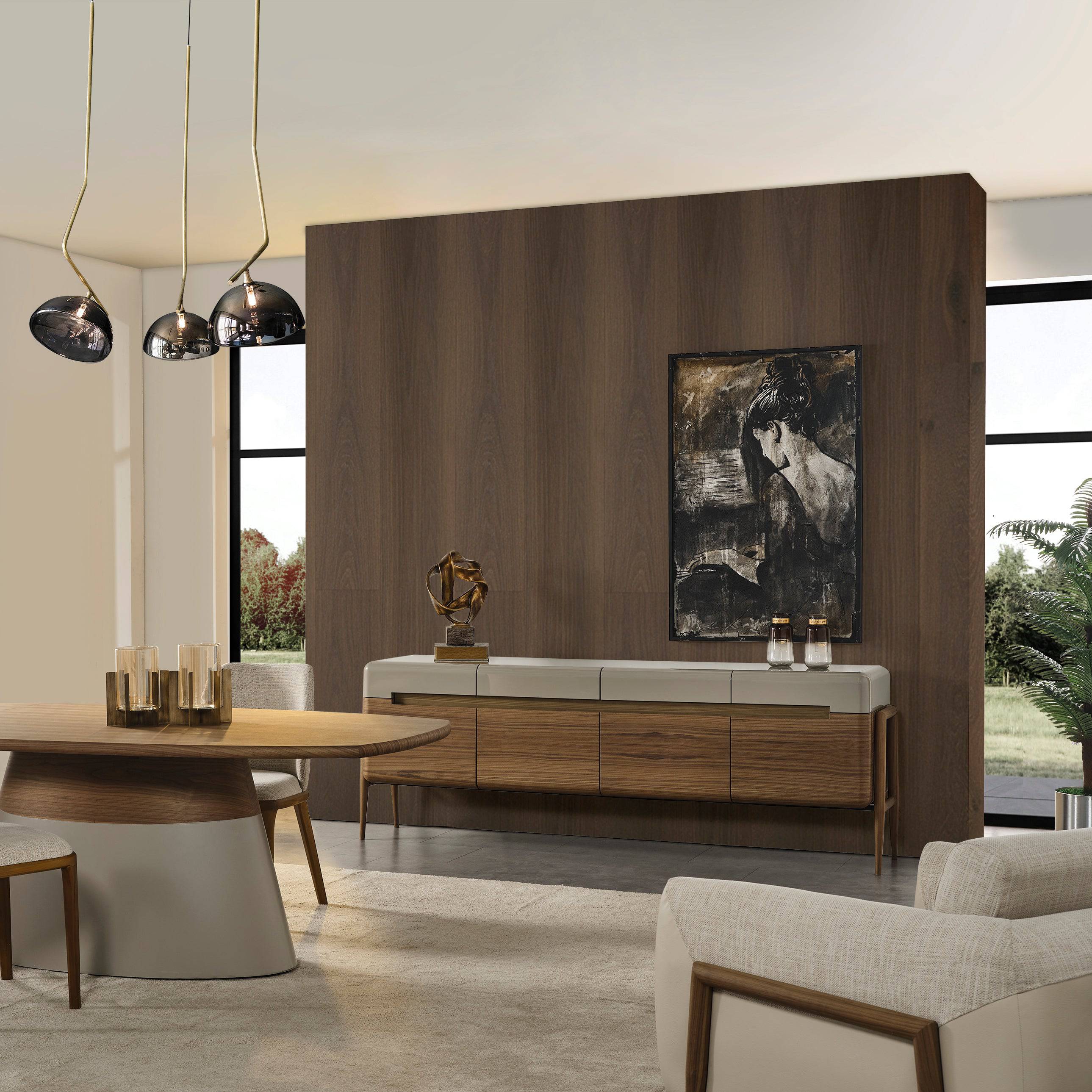 Display Item - Lucca Kristal Sideboard And Mirror Krstl-Lucasb-Nakheel -  DISPLAY ITEM - ebarza Furniture UAE | Shop Modern Furniture in Abu Dhabi & Dubai - مفروشات ايبازرا في الامارات | تسوق اثاث عصري وديكورات مميزة في دبي وابوظبي