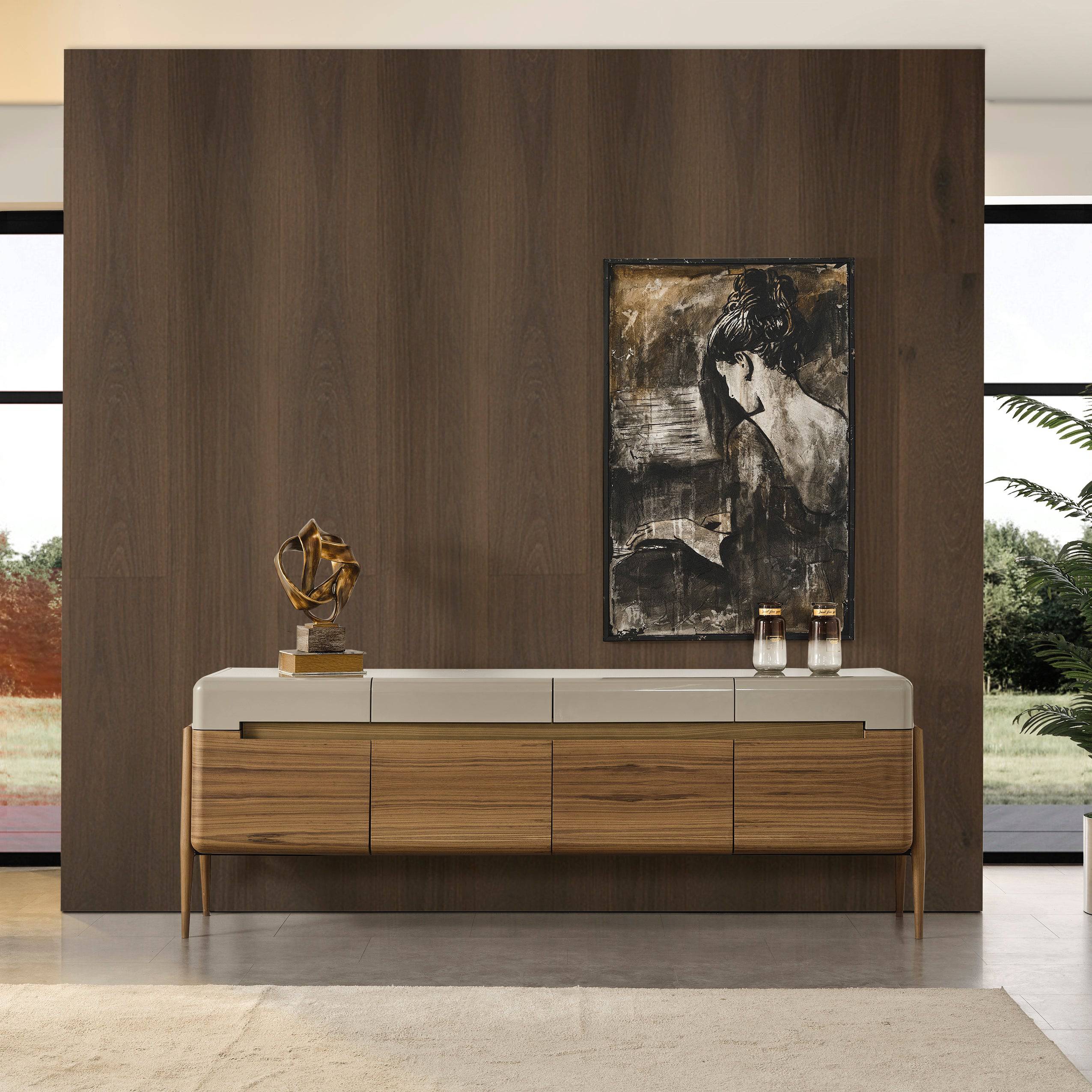 Display Item - Lucca Kristal Sideboard And Mirror Krstl-Lucasb-Nakheel -  DISPLAY ITEM - ebarza Furniture UAE | Shop Modern Furniture in Abu Dhabi & Dubai - مفروشات ايبازرا في الامارات | تسوق اثاث عصري وديكورات مميزة في دبي وابوظبي