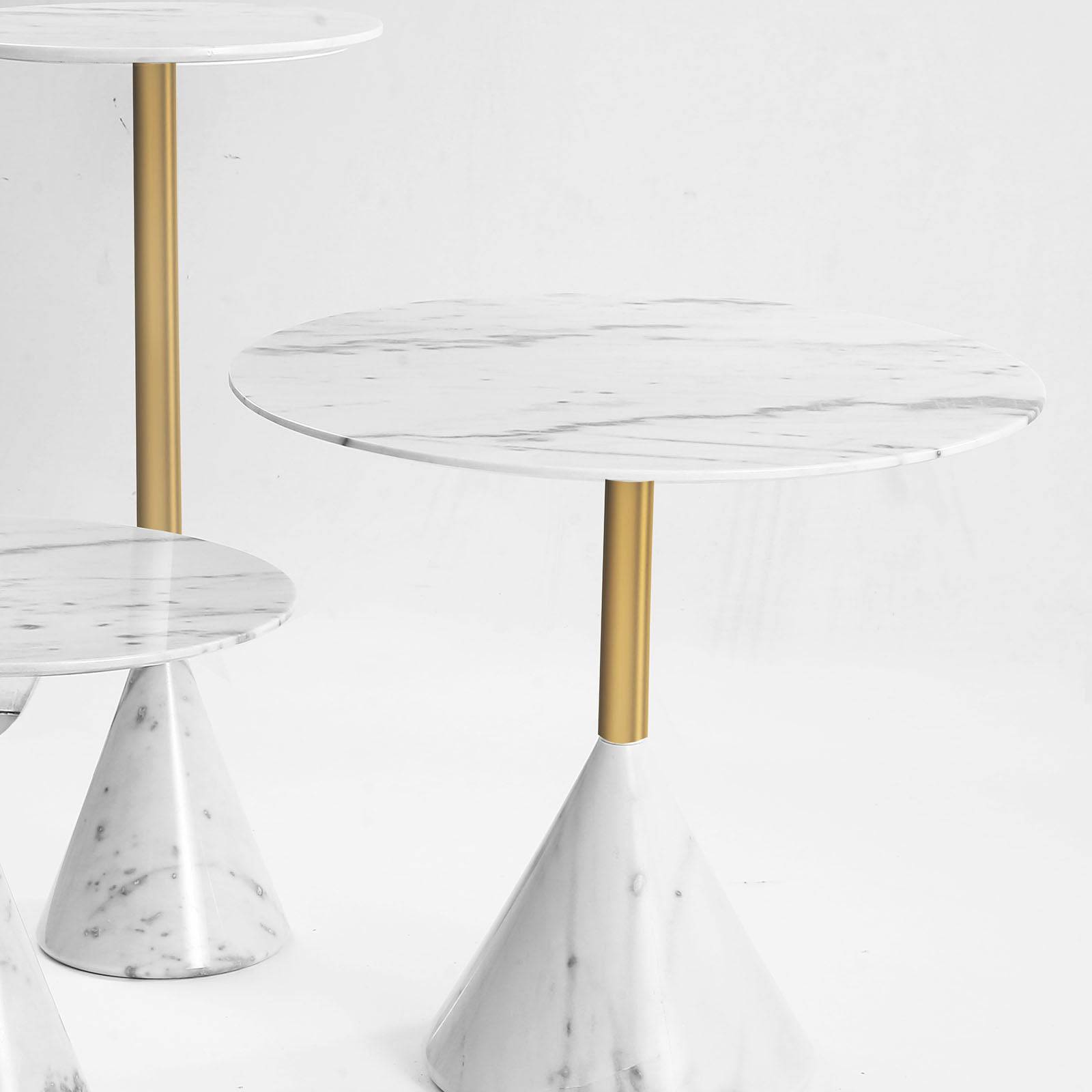 Madrid Natural Marble Side Table St8644-70A-We -  Side Tables - ebarza Furniture UAE | Shop Modern Furniture in Abu Dhabi & Dubai - مفروشات ايبازرا في الامارات | تسوق اثاث عصري وديكورات مميزة في دبي وابوظبي