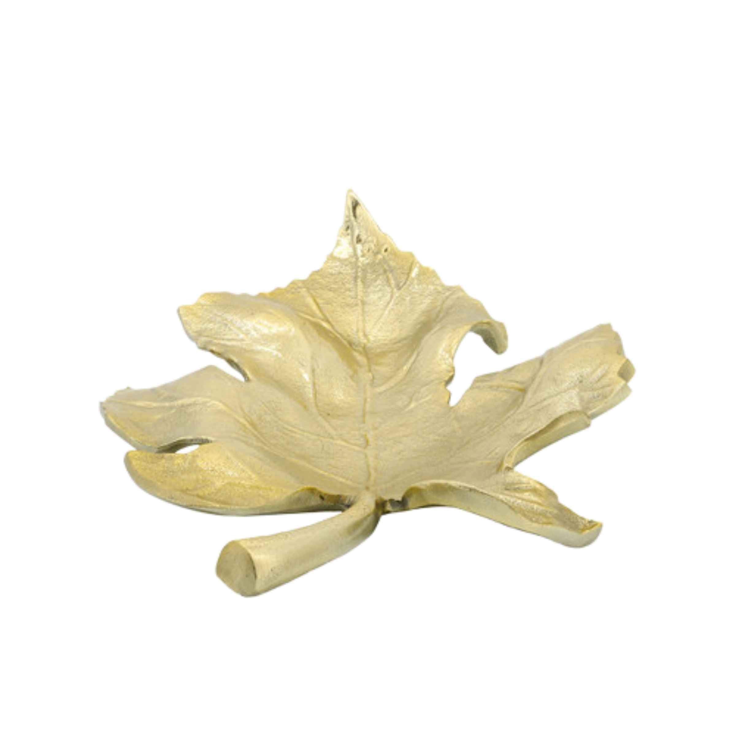 Maple Leaf Metal Tray - Gold 16350-02 -  Plates - ebarza Furniture UAE | Shop Modern Furniture in Abu Dhabi & Dubai - مفروشات ايبازرا في الامارات | تسوق اثاث عصري وديكورات مميزة في دبي وابوظبي