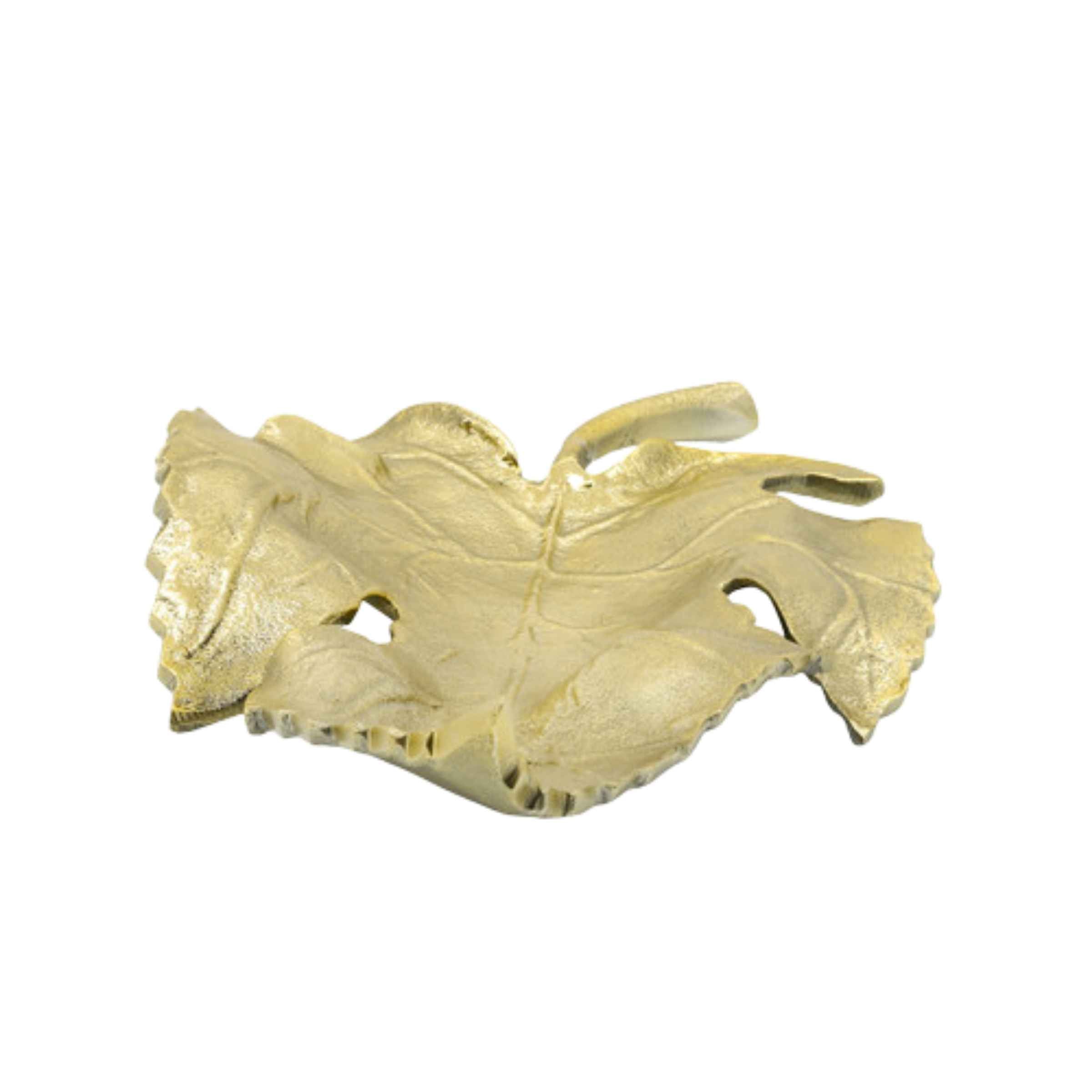 Maple Leaf Metal Tray - Gold 16350-02 -  Plates - ebarza Furniture UAE | Shop Modern Furniture in Abu Dhabi & Dubai - مفروشات ايبازرا في الامارات | تسوق اثاث عصري وديكورات مميزة في دبي وابوظبي