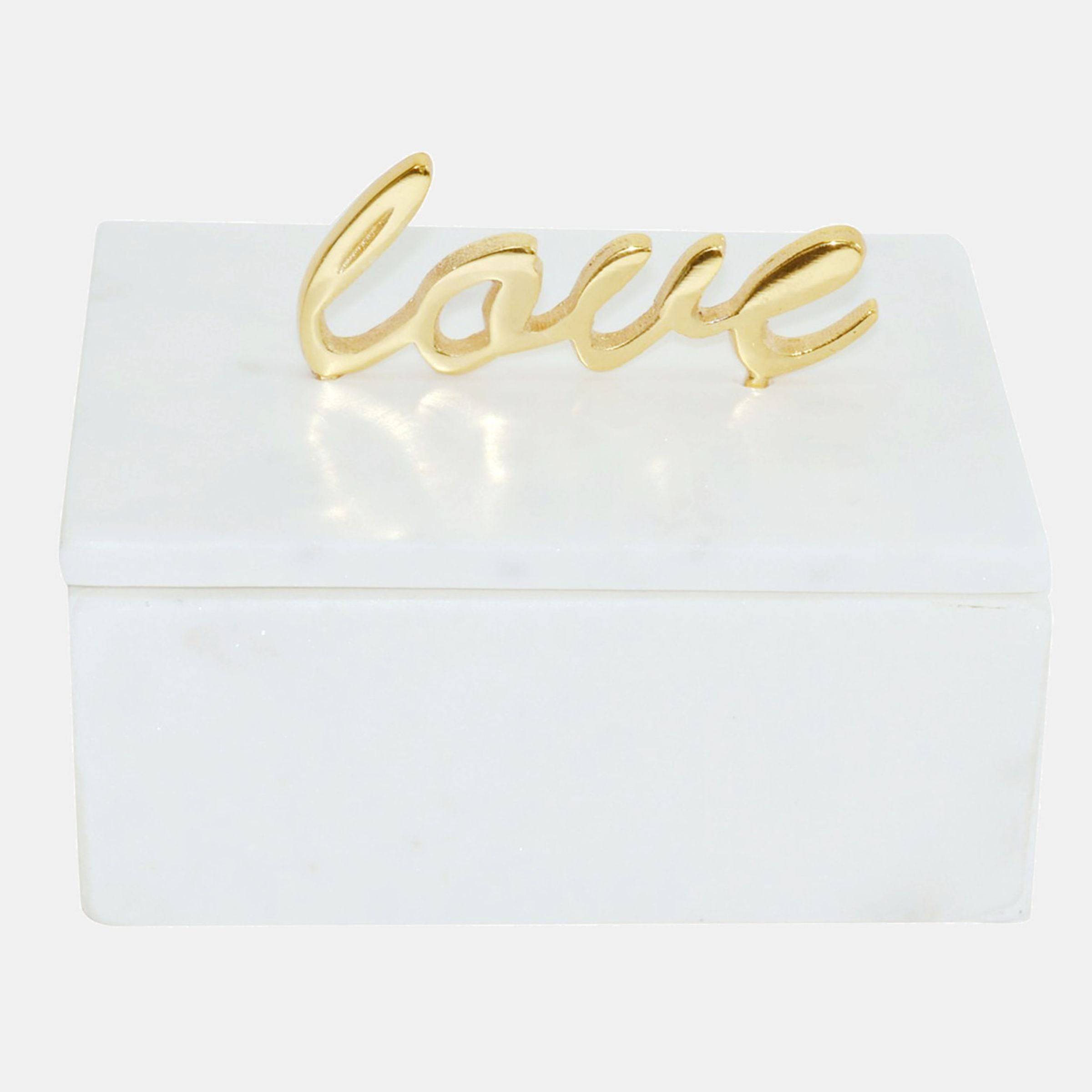 Marble, 7X5 Box - Love, White 16409-01 -  Home Decor Figurines - ebarza Furniture UAE | Shop Modern Furniture in Abu Dhabi & Dubai - مفروشات ايبازرا في الامارات | تسوق اثاث عصري وديكورات مميزة في دبي وابوظبي