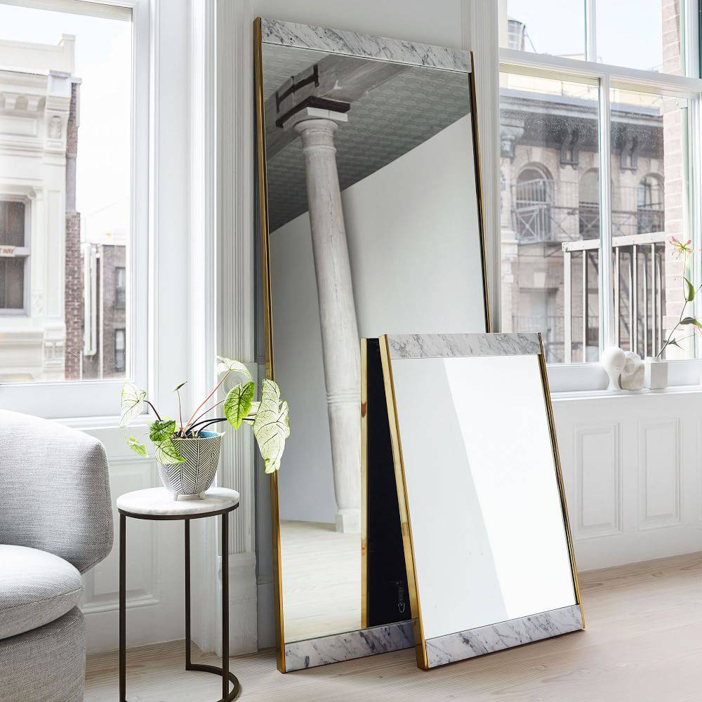 Marble Floor Mirror Oa-80118-1 -  Mirrors - ebarza Furniture UAE | Shop Modern Furniture in Abu Dhabi & Dubai - مفروشات ايبازرا في الامارات | تسوق اثاث عصري وديكورات مميزة في دبي وابوظبي